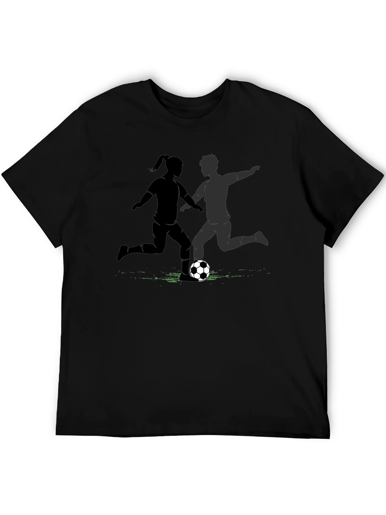 Black Soccer Player Graphic Tee - Unisex Black T-Shirt view 5