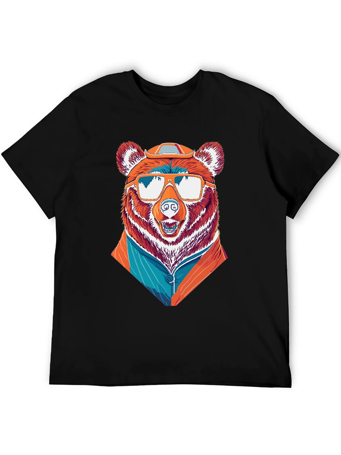 Black Cool Bear T-Shirt - Unique Graphic Tee view 5