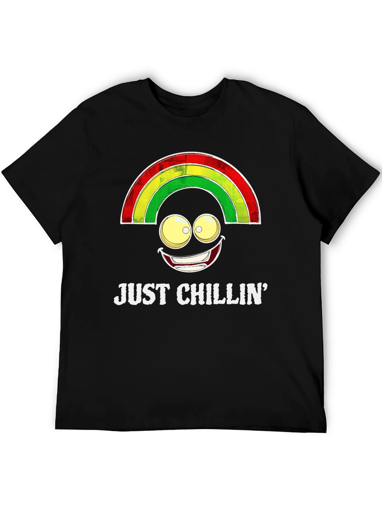 Black Just Chillin' Rainbow Smile T-Shirt view 5