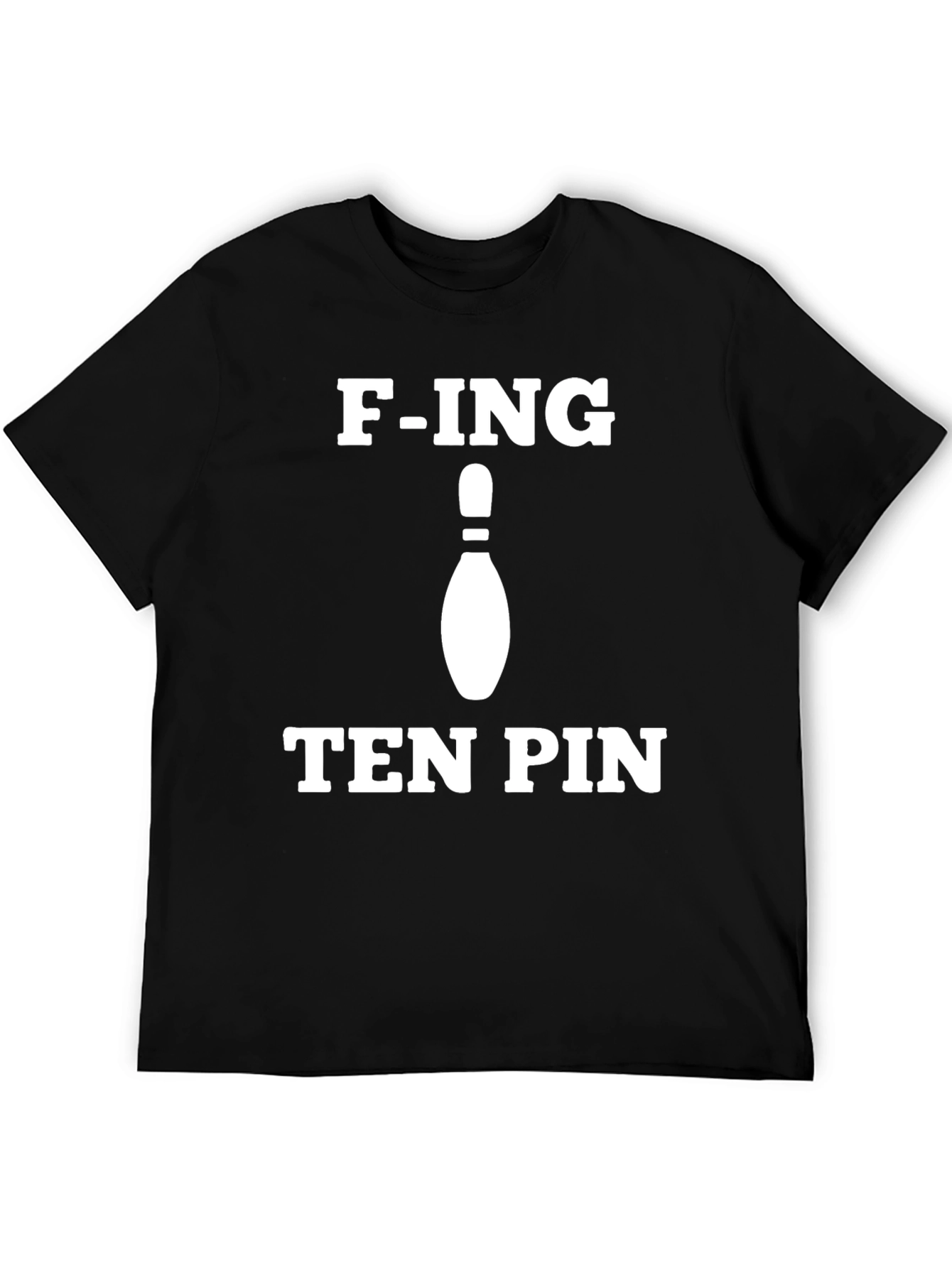 Black F-ING Ten Pin Graphic T-Shirt - Black Cotton Tee view 5