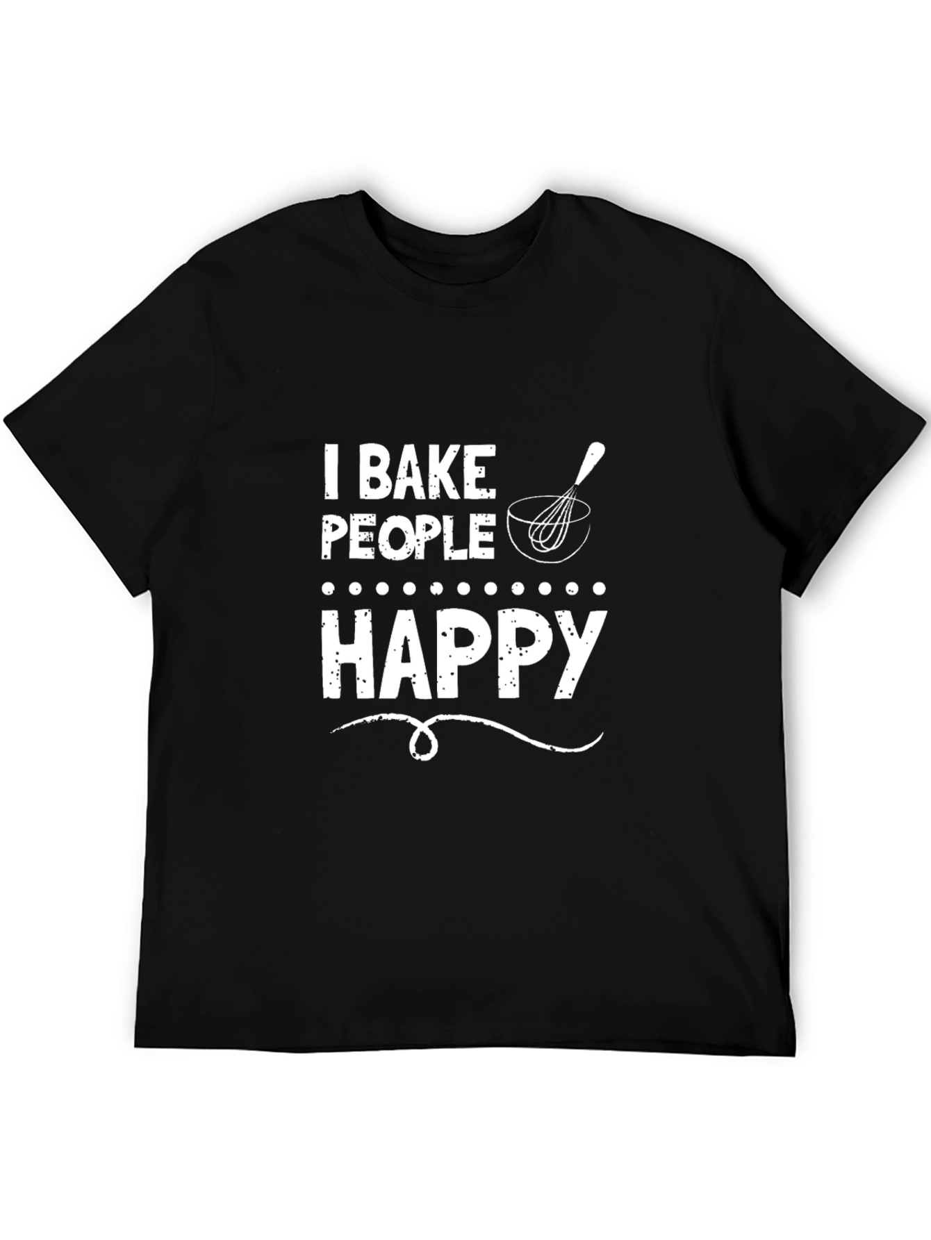 Black I Bake People Happy Graphic T-Shirt view 5