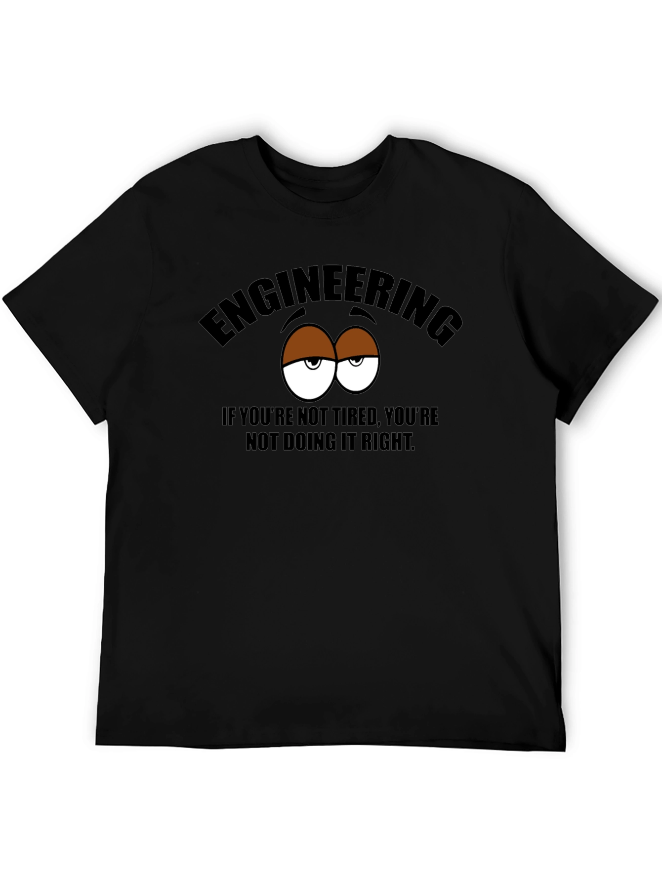 Black Engineering Tired Eyes Graphic T-Shirt view 5