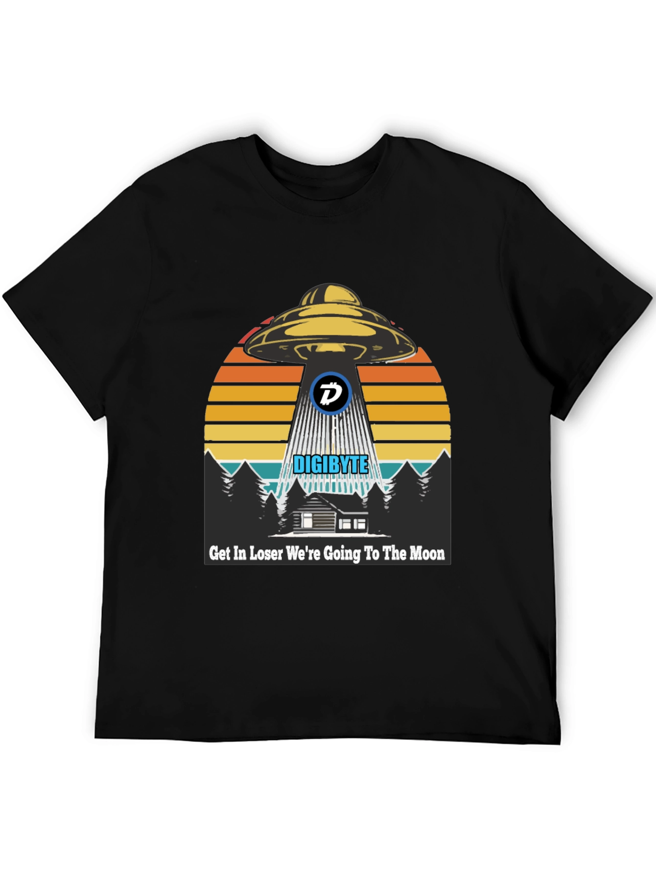 Black Digibyte UFO Abduction T-Shirt - Crypto Humor Tee view 5