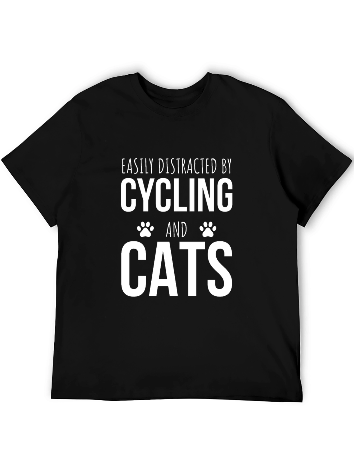 Black Cycling & Cats T-Shirt: Easily Distracted Tee view 5