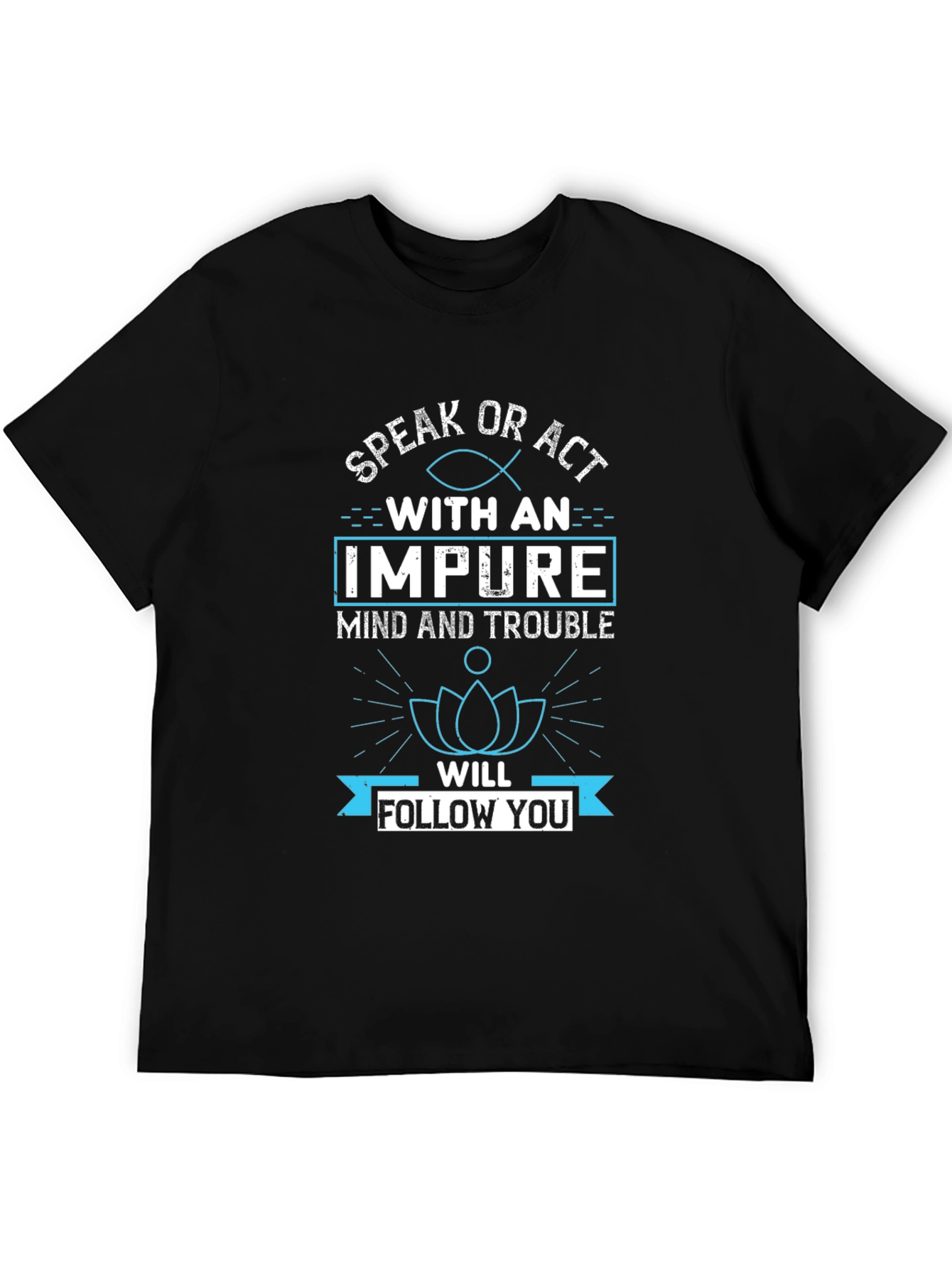 Black Impure Mind & Trouble T-Shirt - Graphic Tee view 5