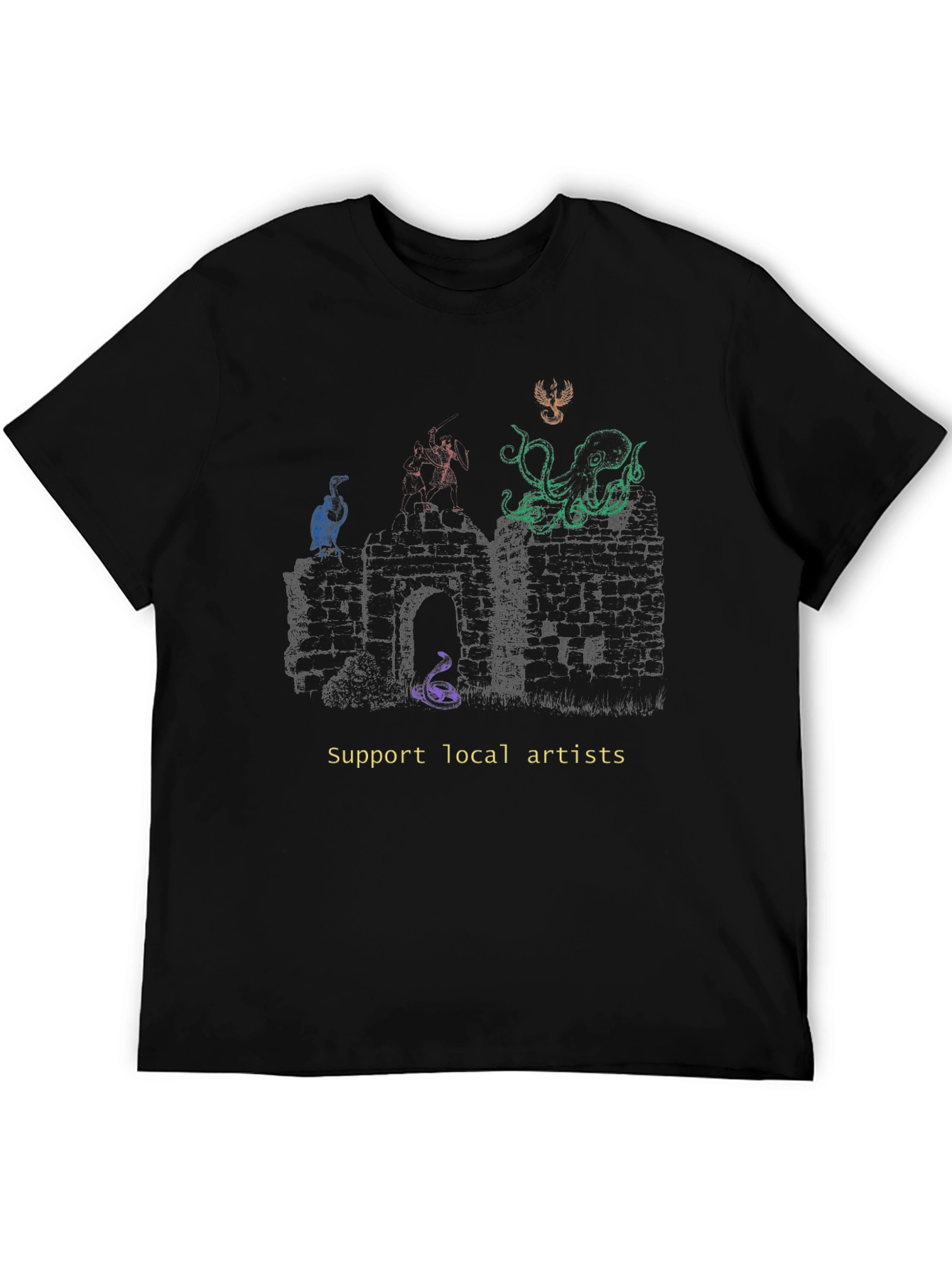 Black Support Local Artists Graphic T-Shirt view 5
