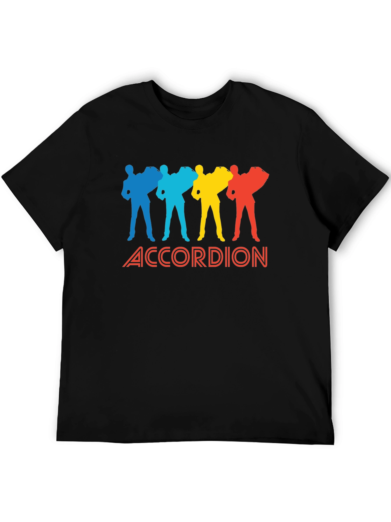 Black Accordion Player Graphic Tee - Black Cotton view 5