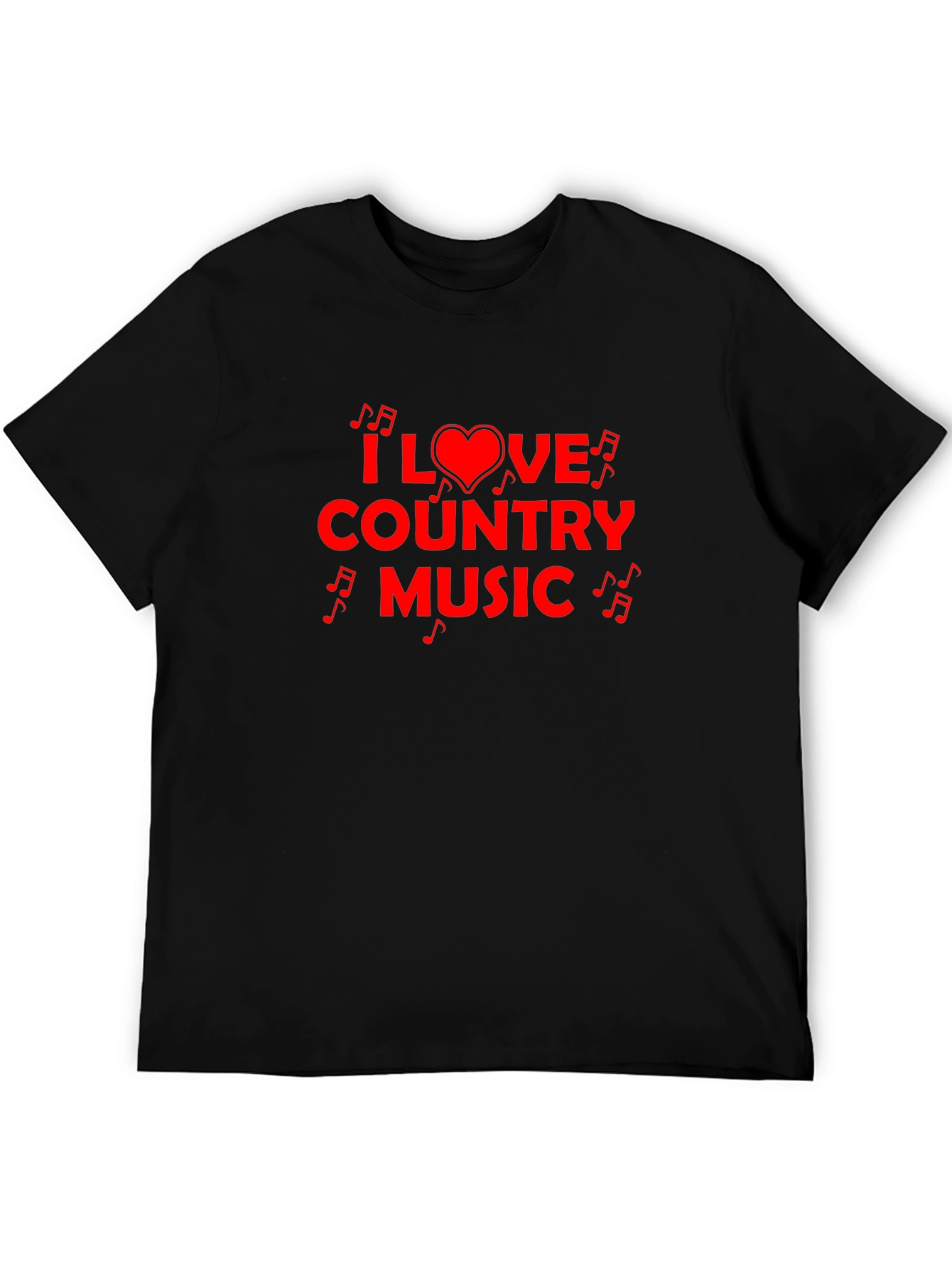 Black I Love Country Music T-Shirt view 5