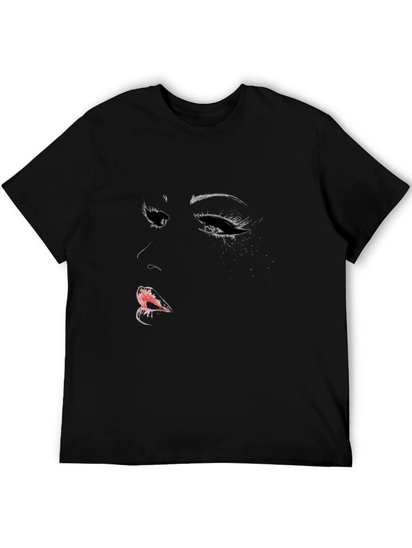 Black Woman's Face Graphic Black T-Shirt view 5