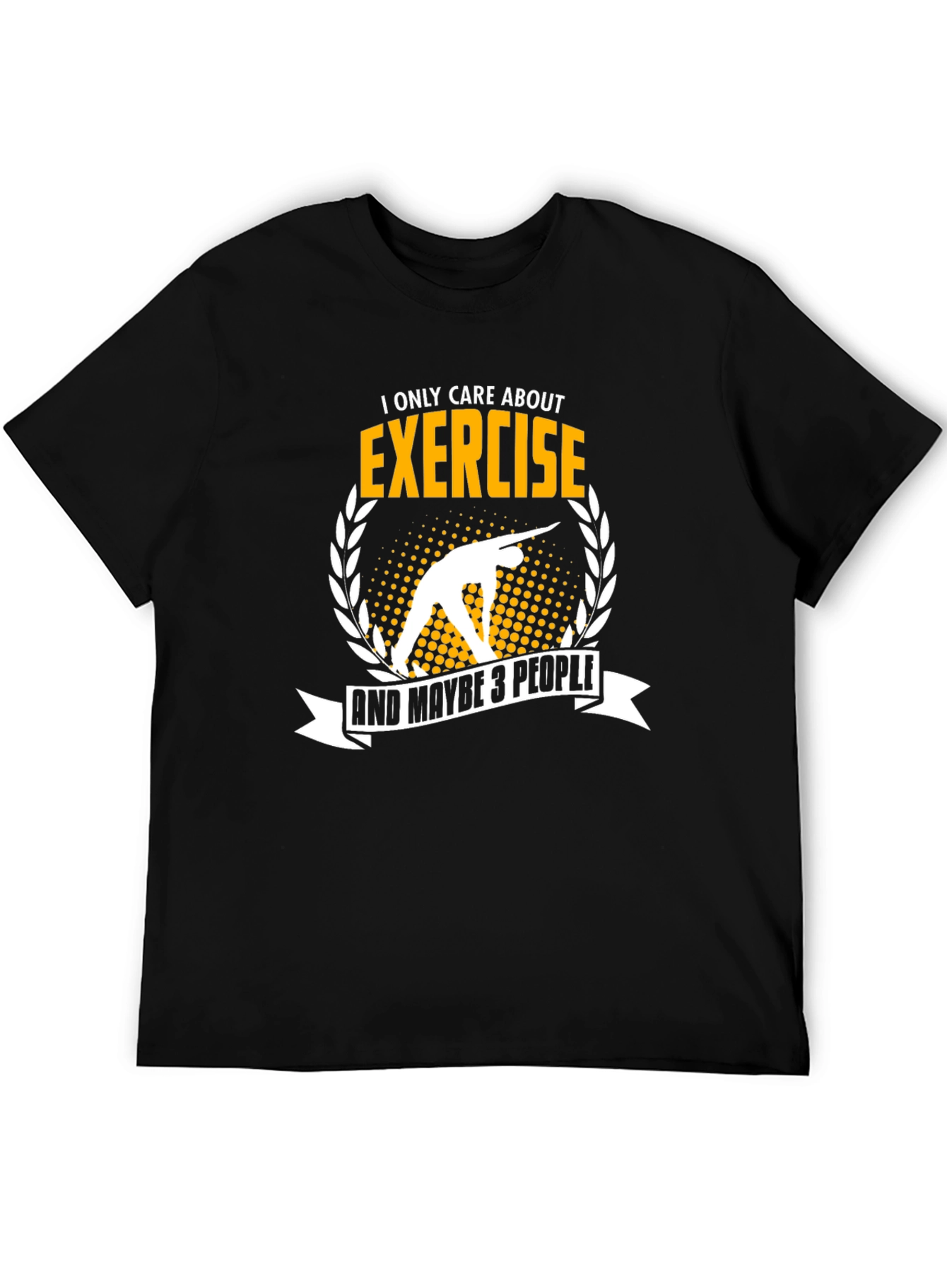 Black Exercise Lover T-Shirt: Funny Gym Workout Tee view 5