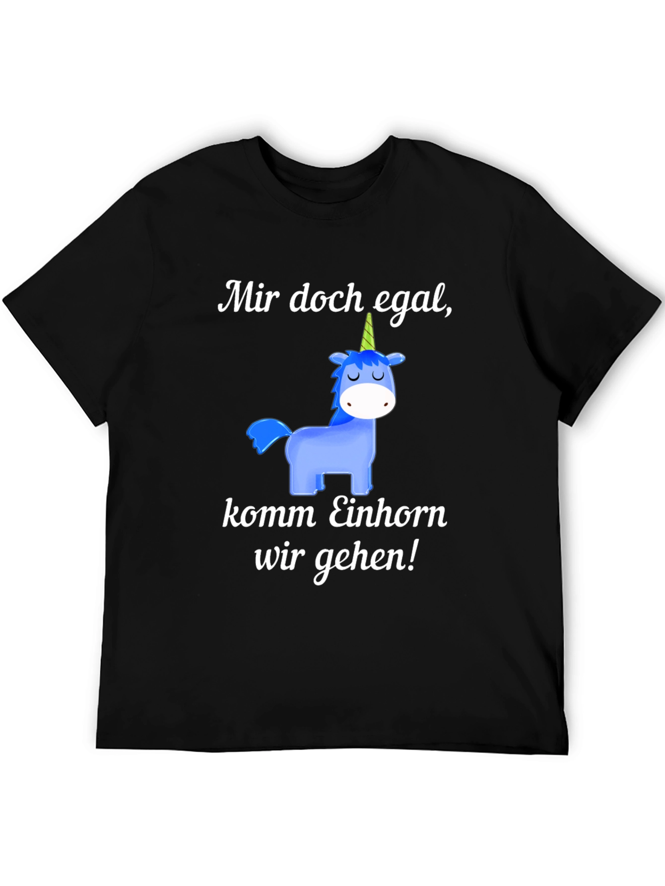 Black Unicorn T-Shirt: Mir doch egal, komm Einhorn wir gehen! view 5