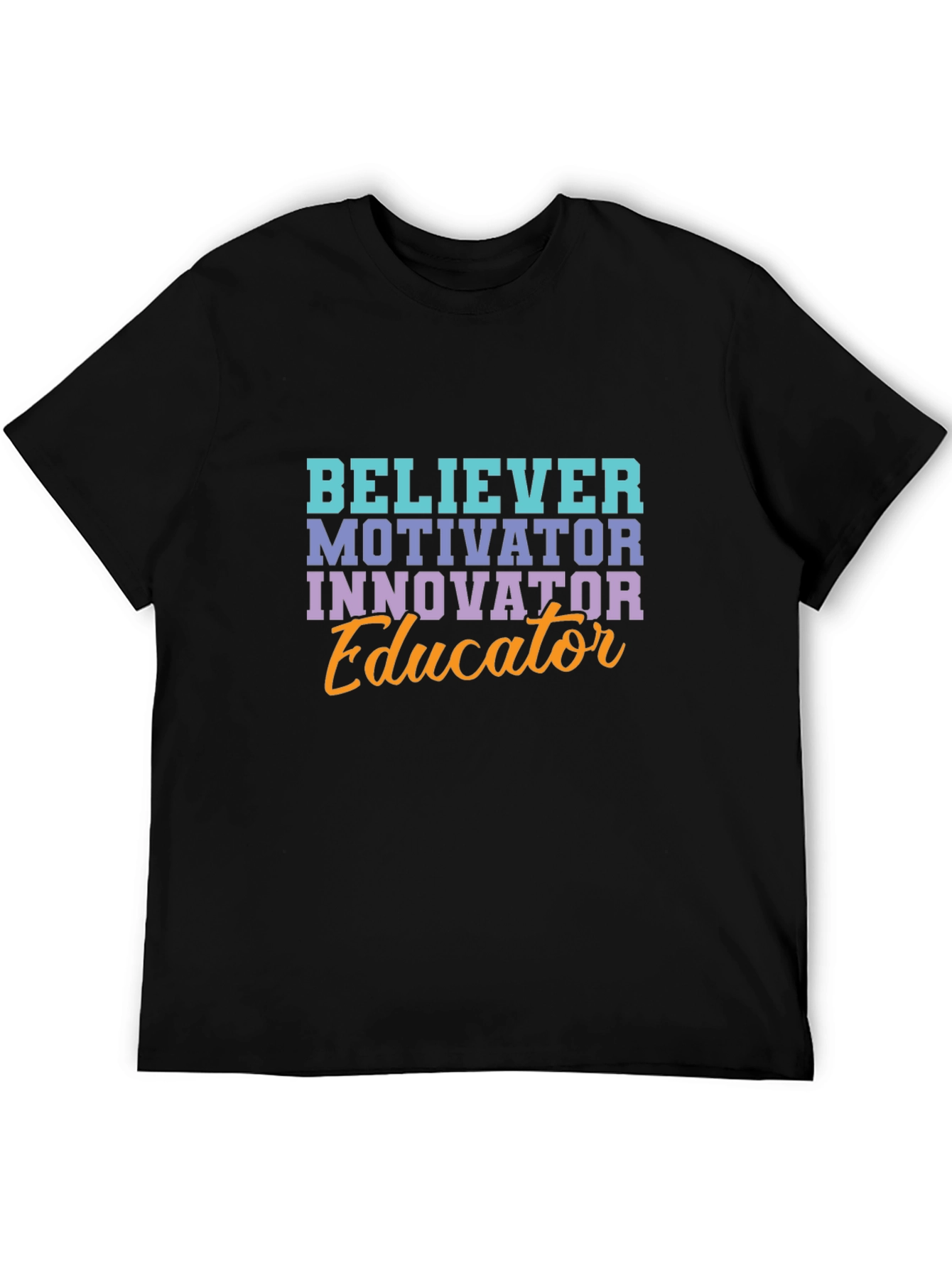 Black Believer Motivator Educator T-Shirt view 5