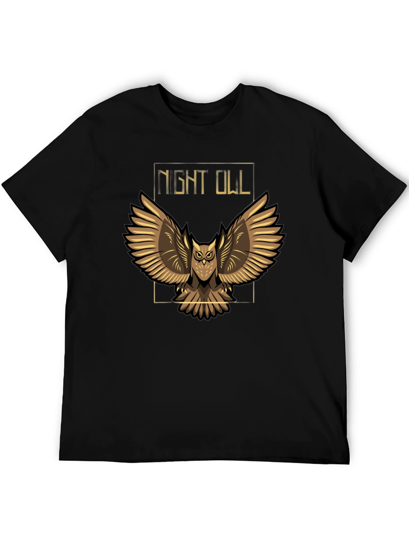 Black Night Owl Graphic T-Shirt - Black view 5