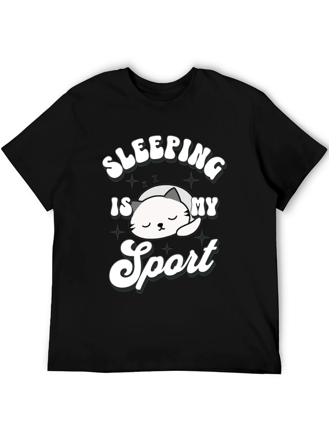 Black Sleeping is My Sport Black Graphic T-Shirt view 5