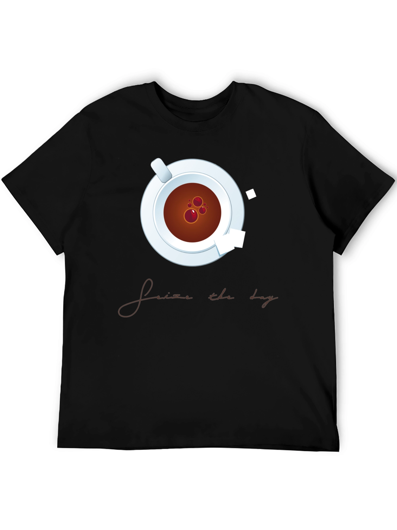 Black Seize The Day Coffee T-Shirt view 5