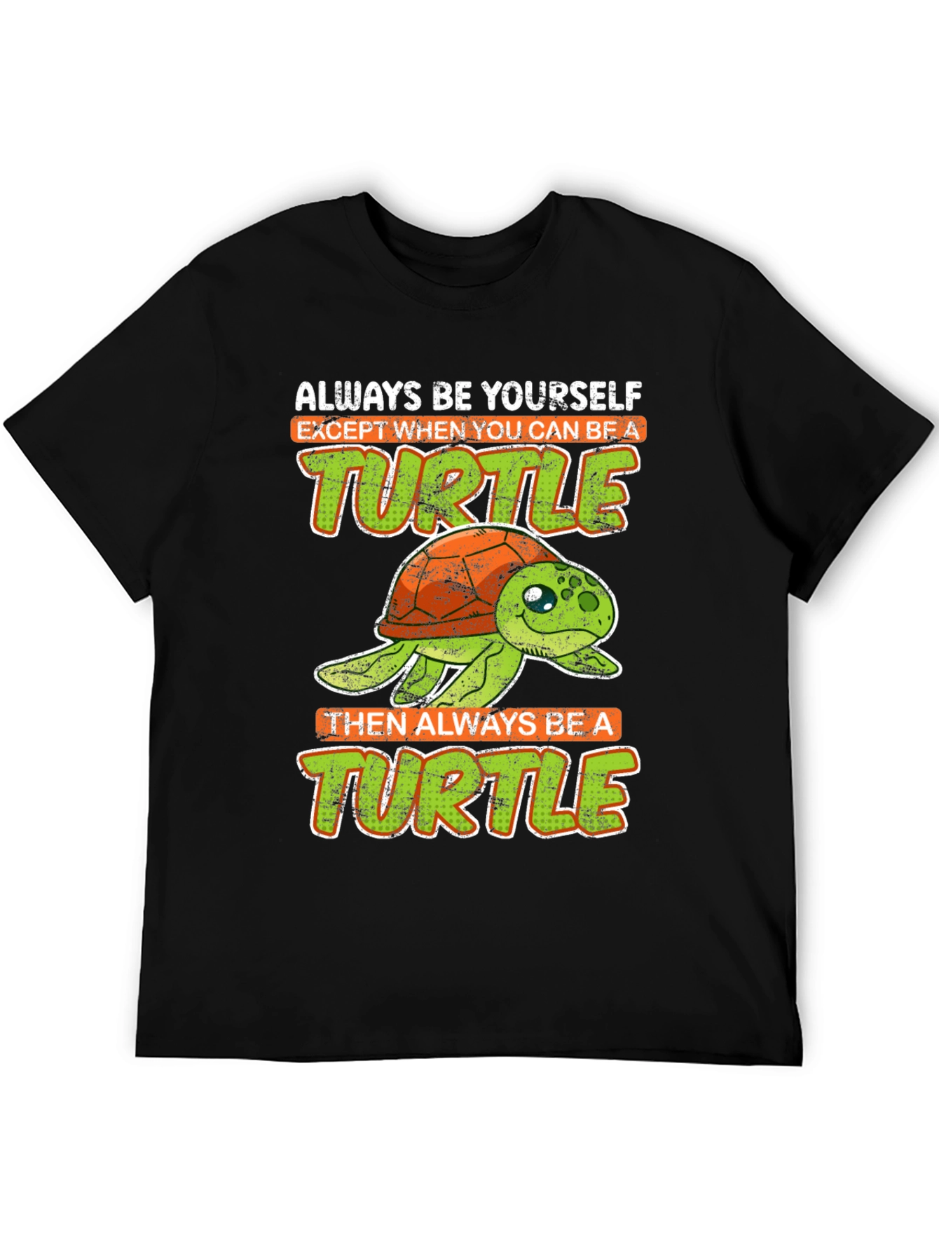 Black Funny Turtle Graphic Tee - Always Be Yourself T-Shirt view 5