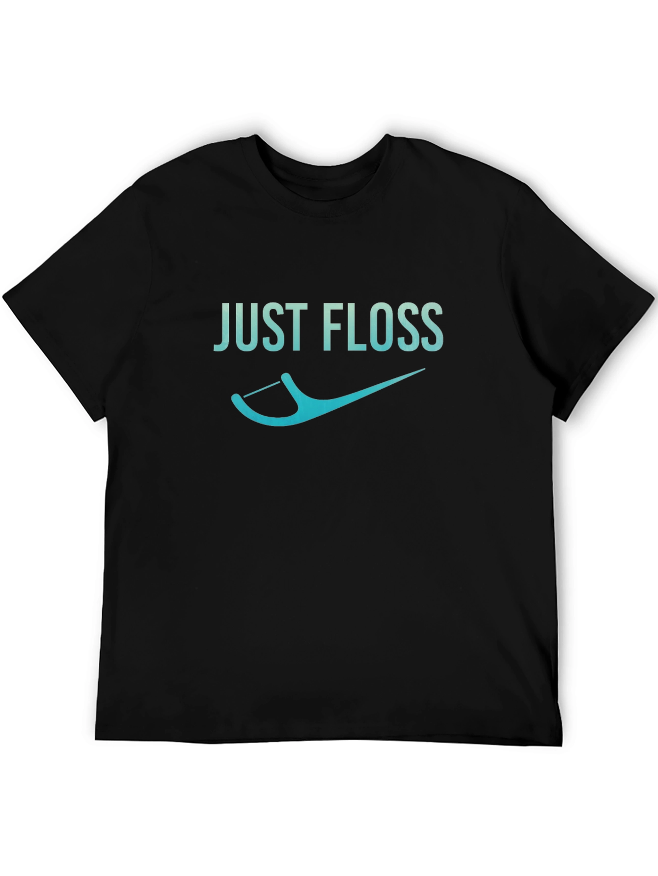 Black Just Floss Graphic Tee - Dental Hygiene Shirt view 5