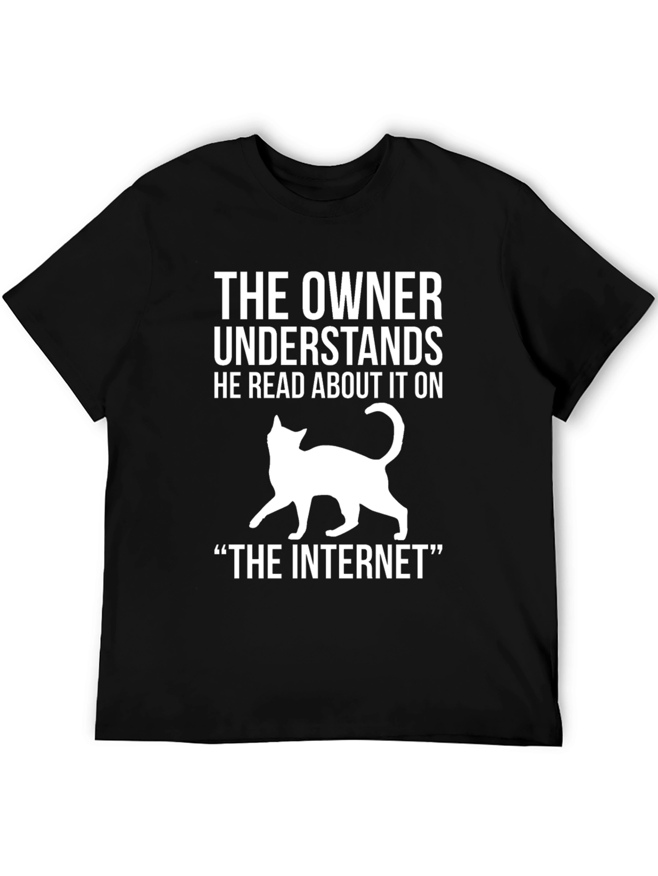 Black Cat Owner Humor T-Shirt view 5