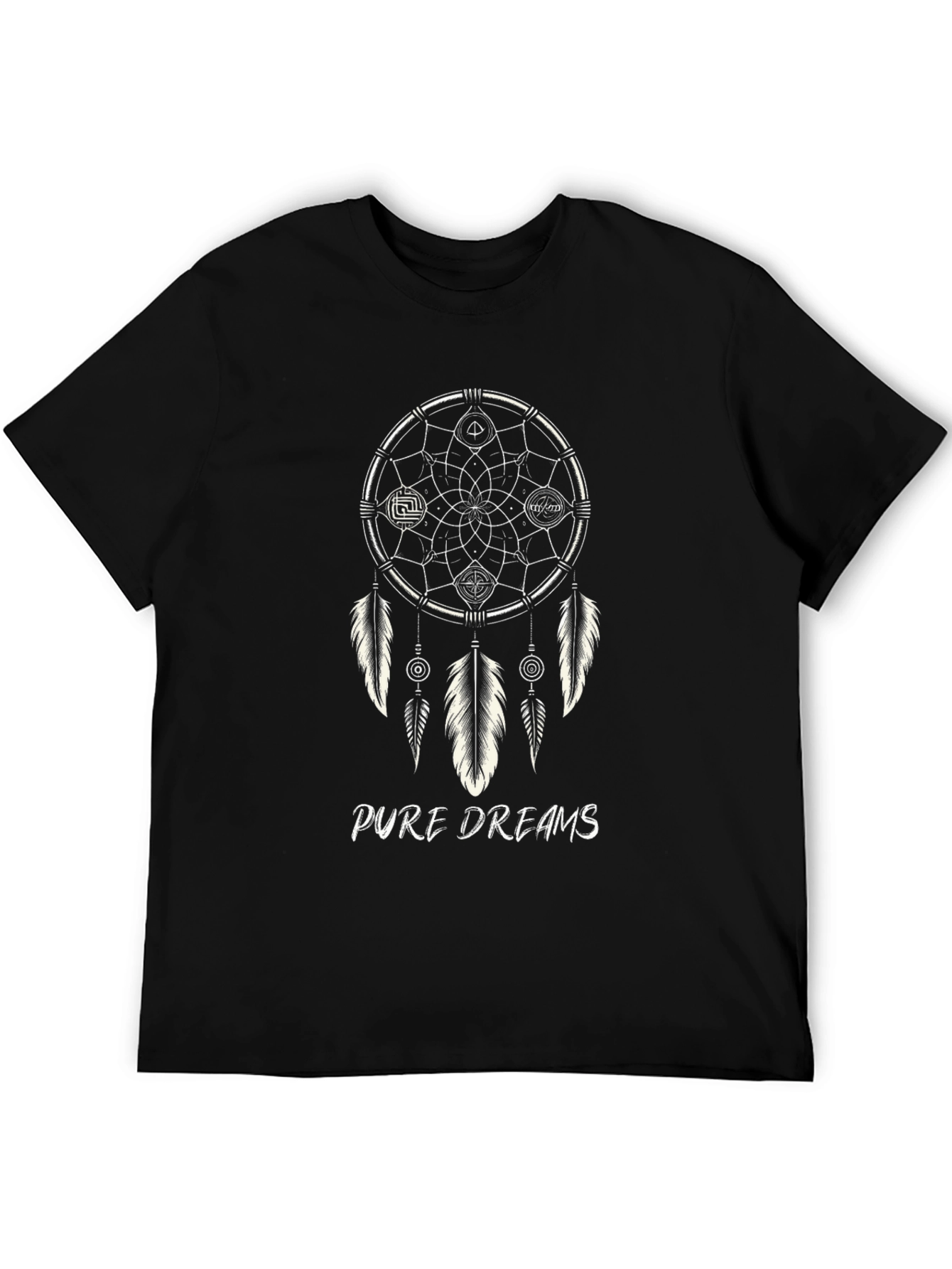 Black Pure Dreams Black Graphic T-Shirt view 5