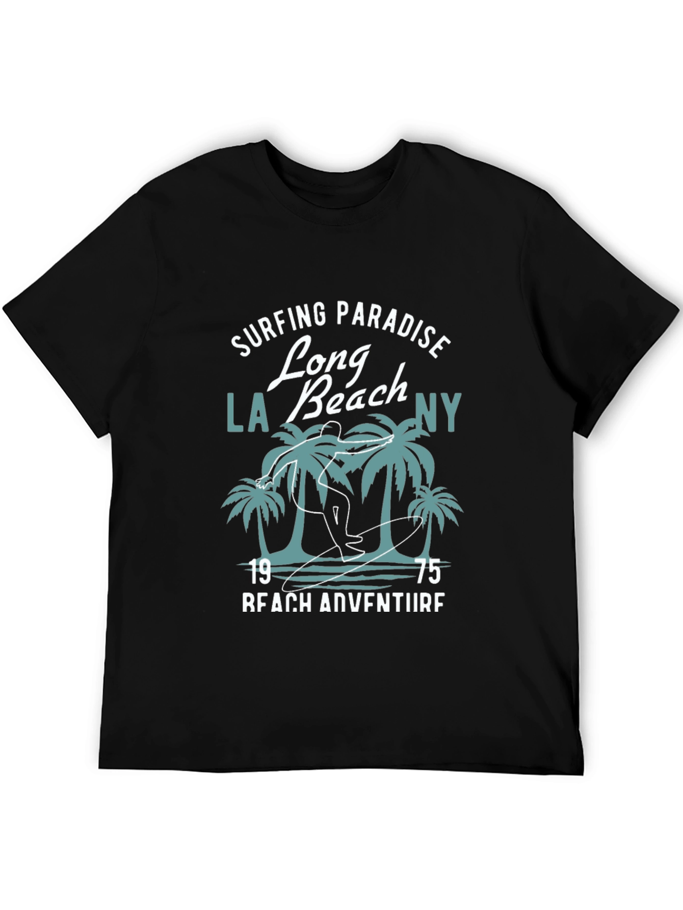 Black Surfing Paradise Graphic T-Shirt view 5