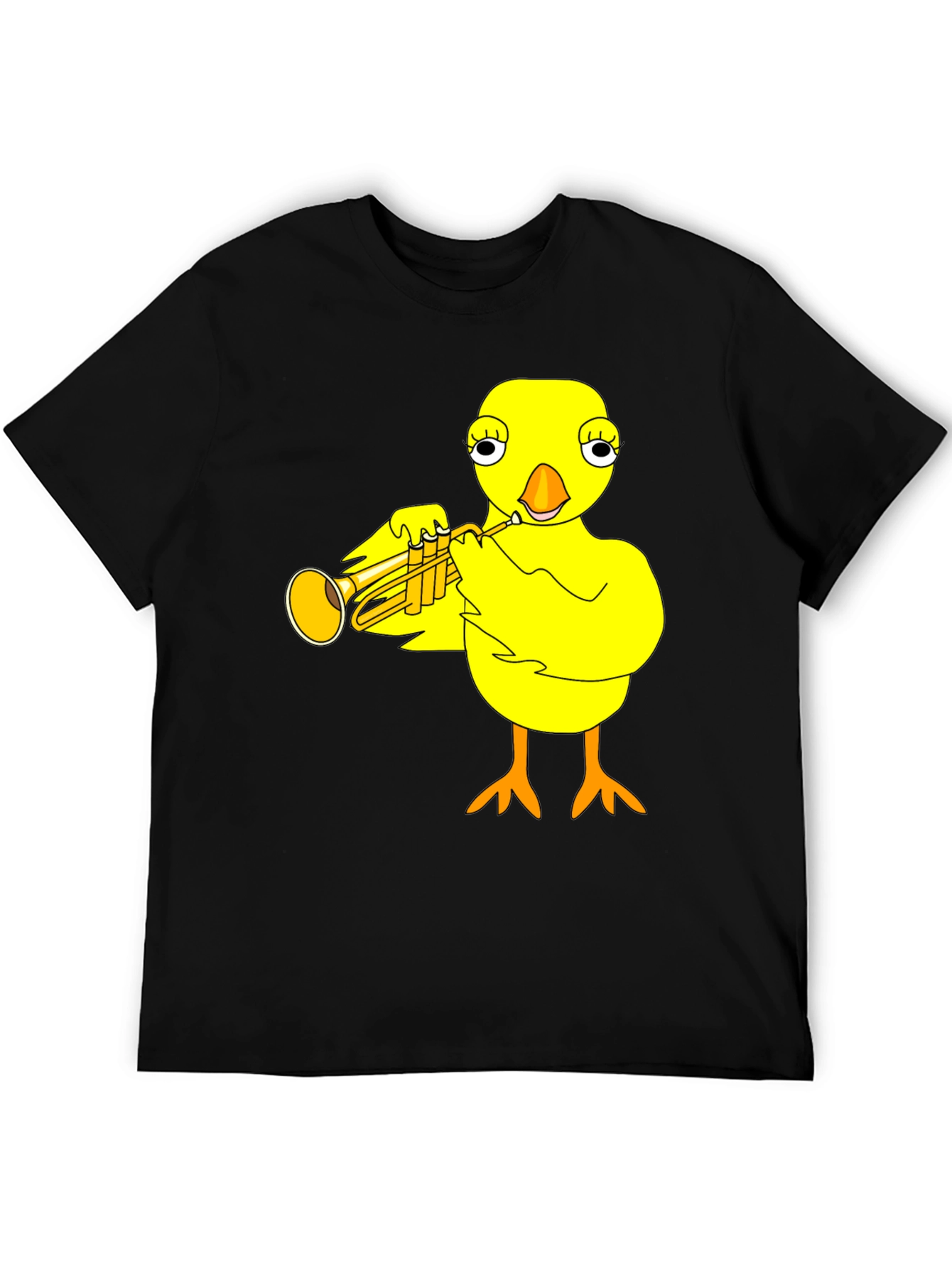 Black Funny Chick Trumpet Player Graphic Tee view 5