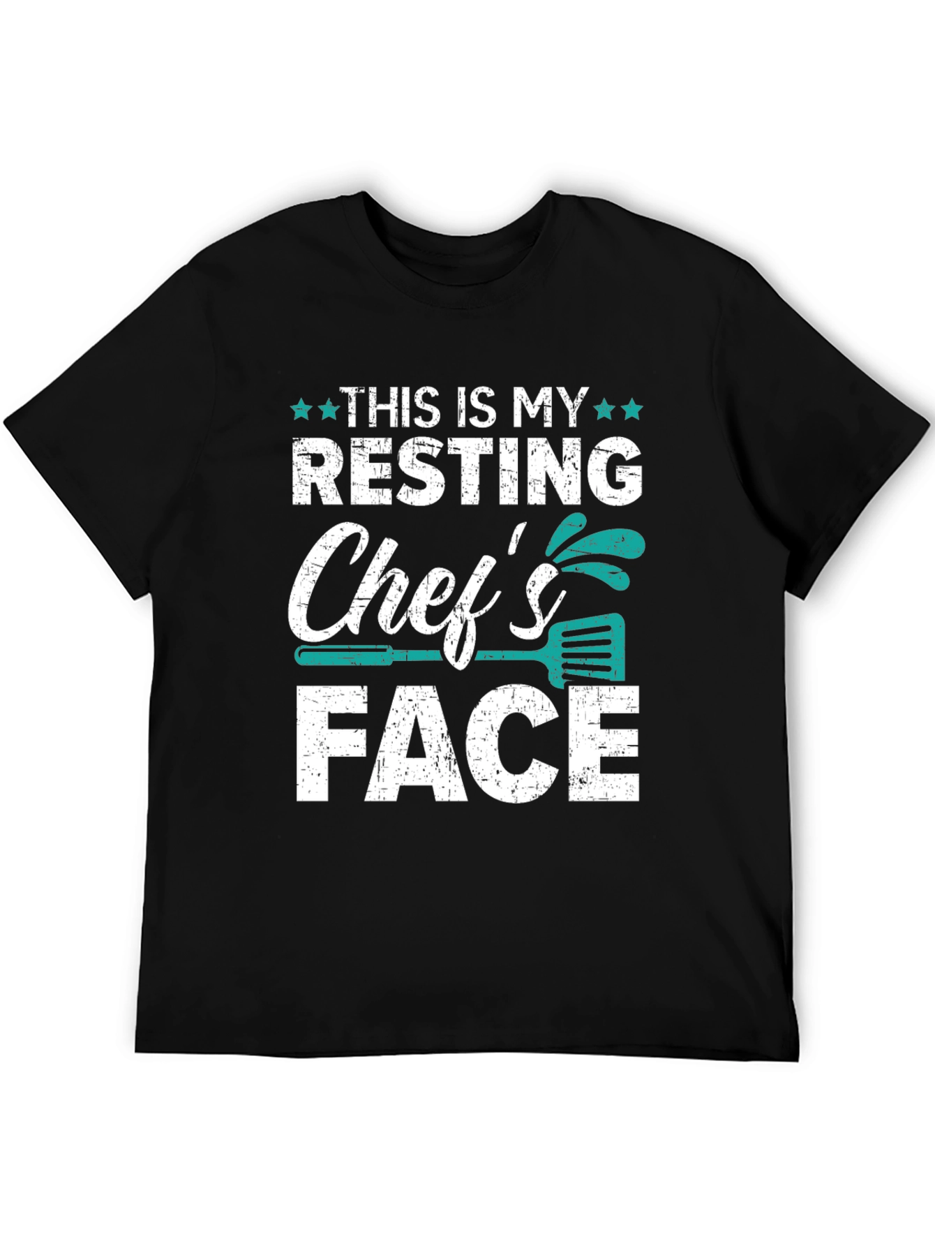 Black Resting Chef's Face Graphic T-Shirt view 5