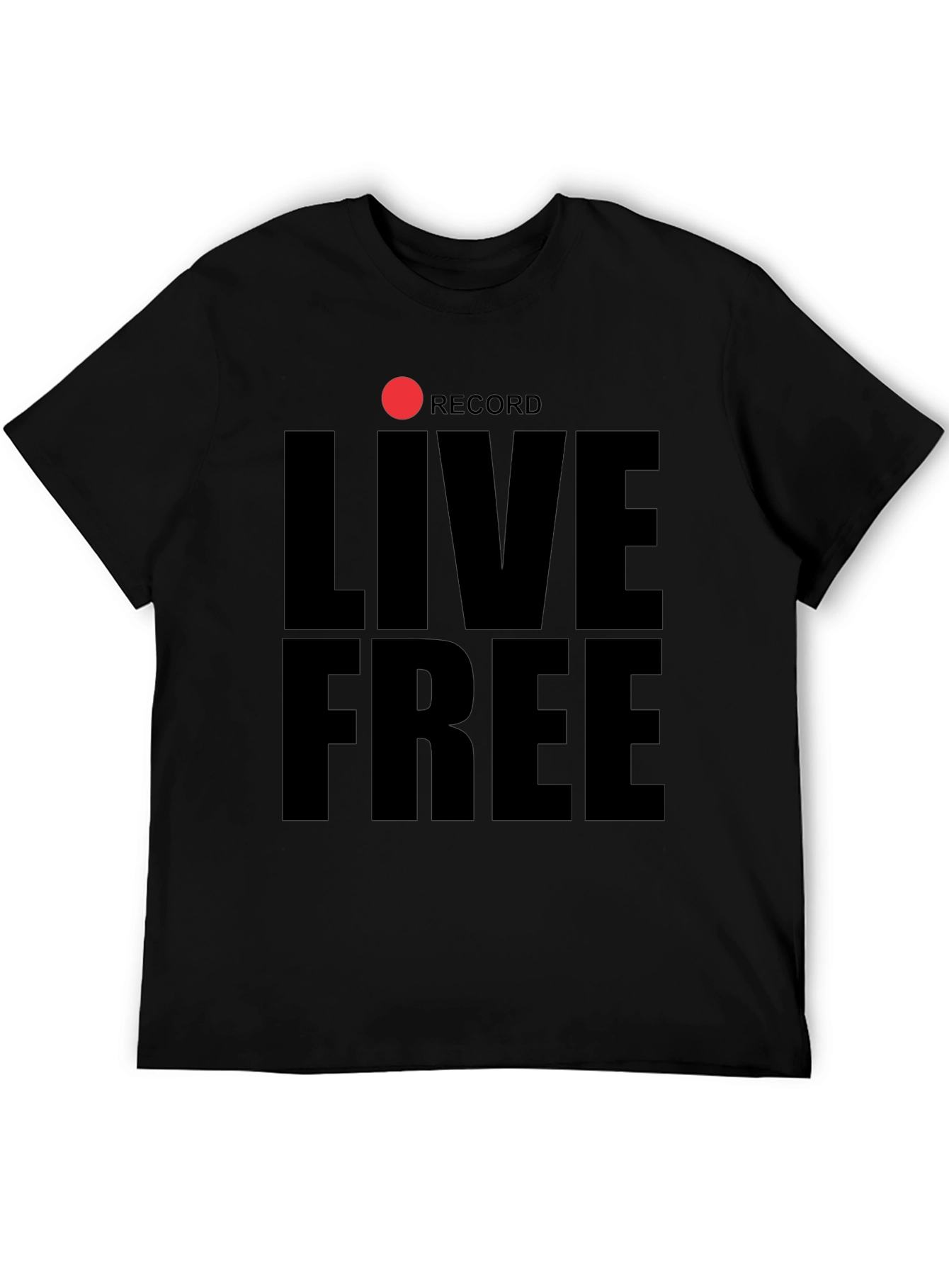 Black Live Free Record Black T-Shirt view 5