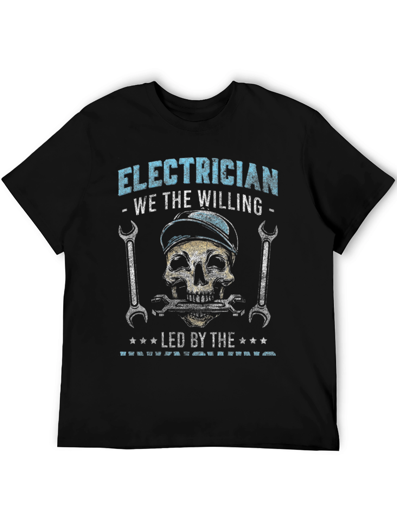 Black Electrician Skull Graphic T-Shirt - We The Willing view 5