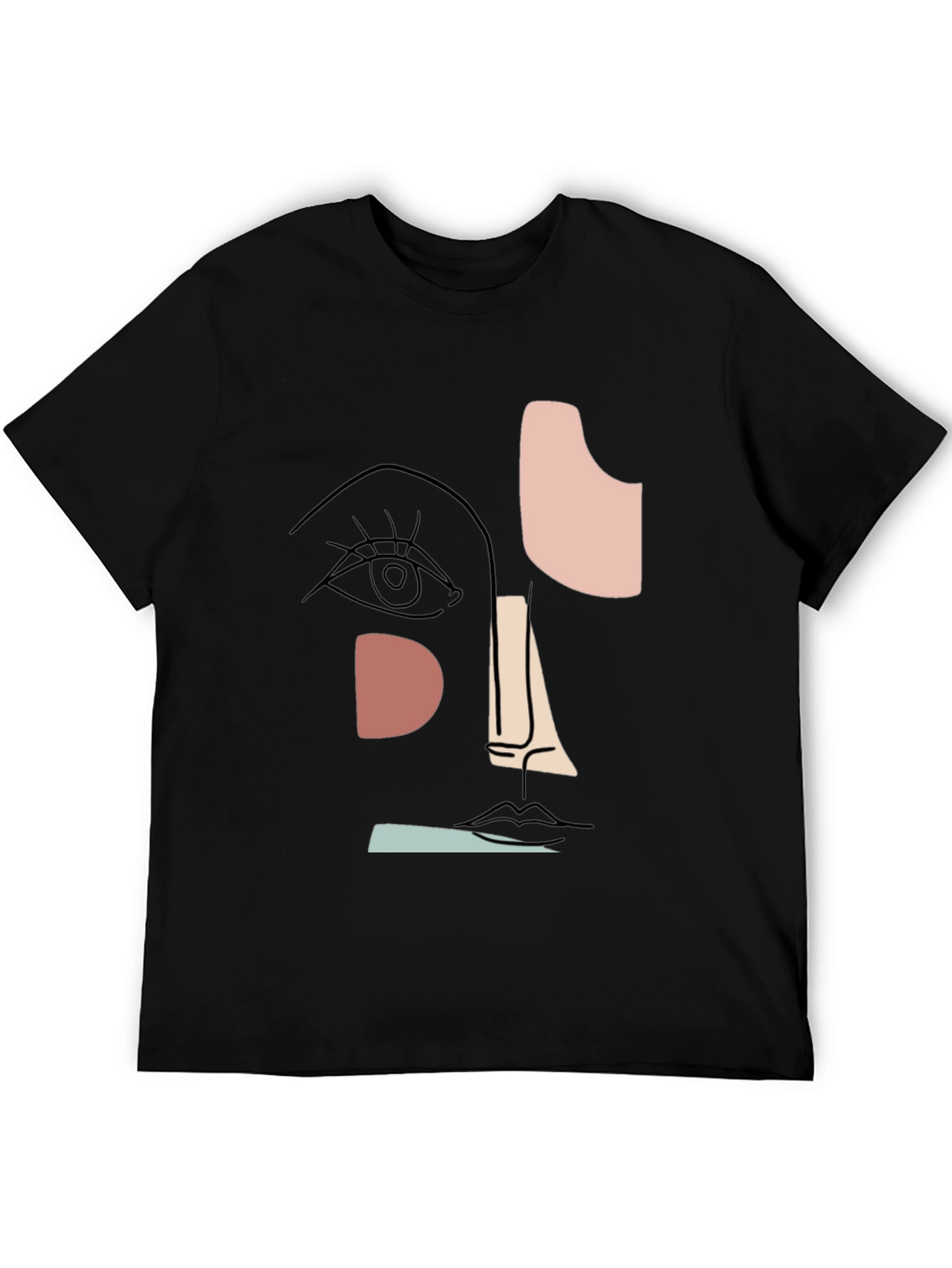 Abstract Face Graphic T-Shirt - Modern Art Tee - 5
