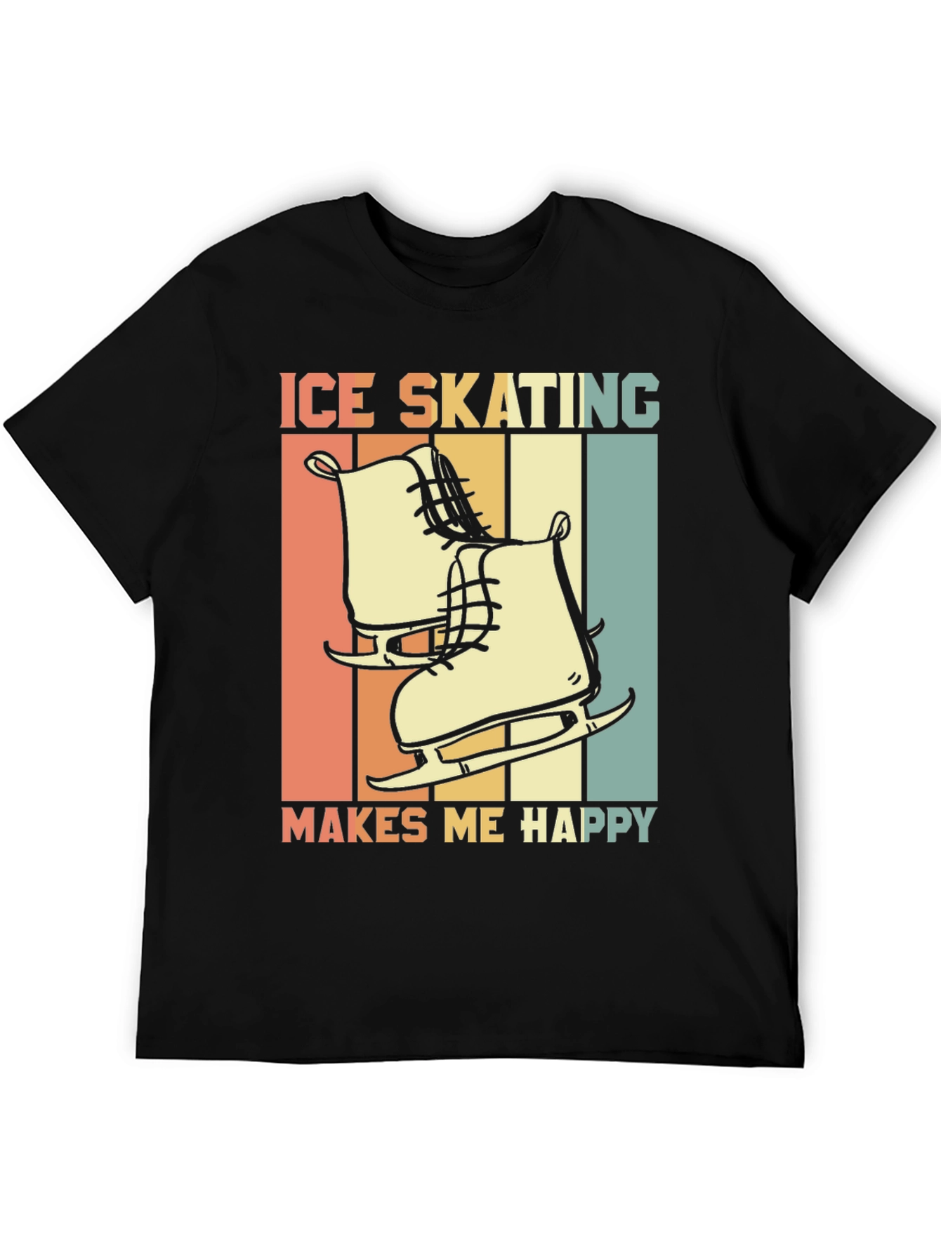 Black Ice Skating Makes Me Happy Graphic Tee view 5