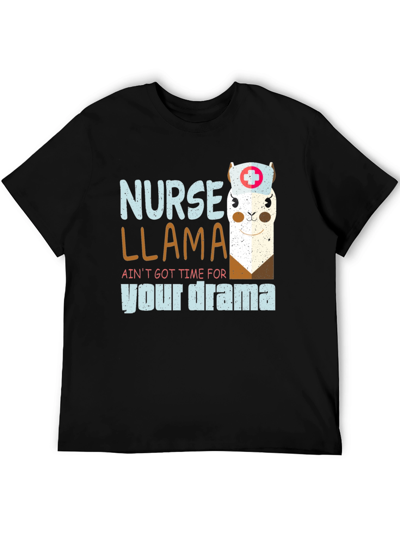 Black Nurse Llama T-Shirt - Ain't Got Time For Your Drama view 5