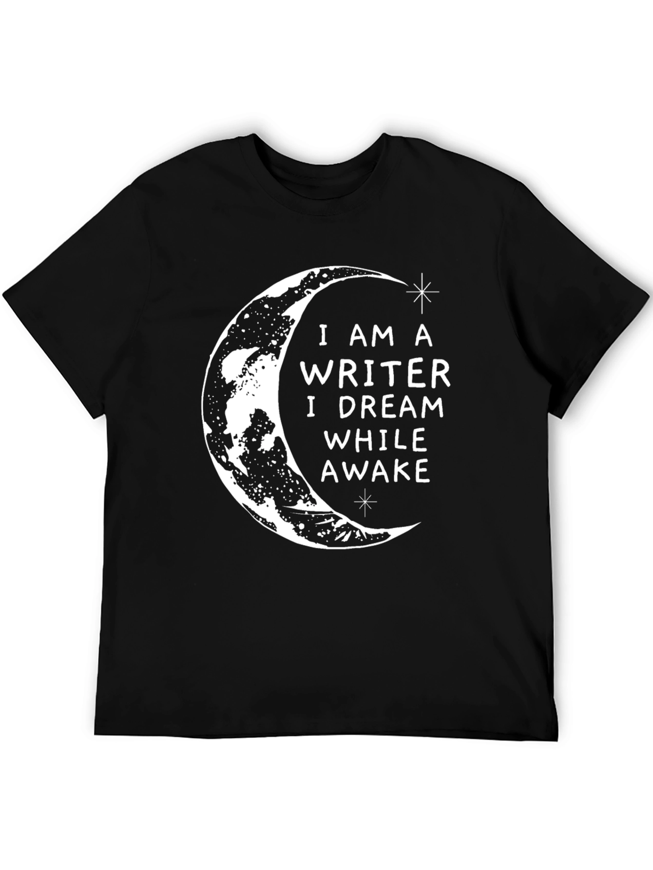 Black Writer Dreamer Graphic Tee - Black Crescent Moon T-Shirt view 5