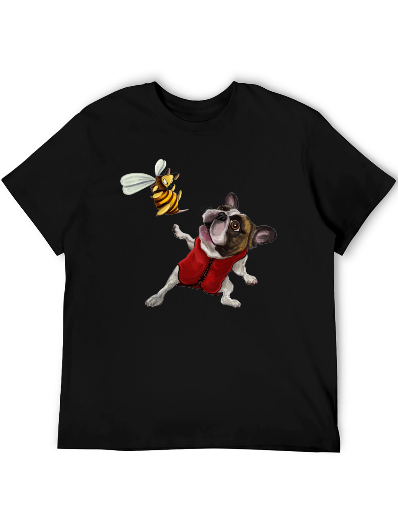 Black Dog & Bee Graphic Tee - Novelty T-Shirt view 5