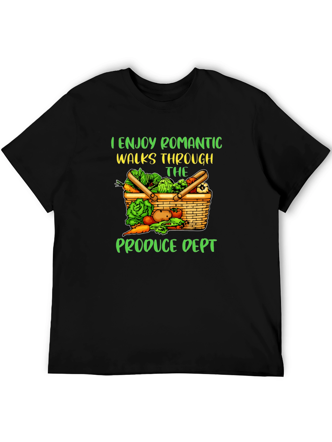 Black Romantic Walks Produce Dept T-Shirt view 5