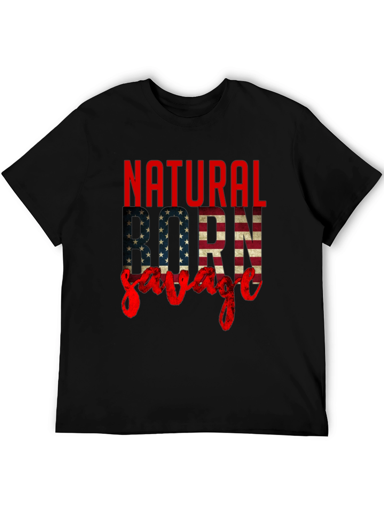 Black Natural Born Savage Graphic Tee view 5