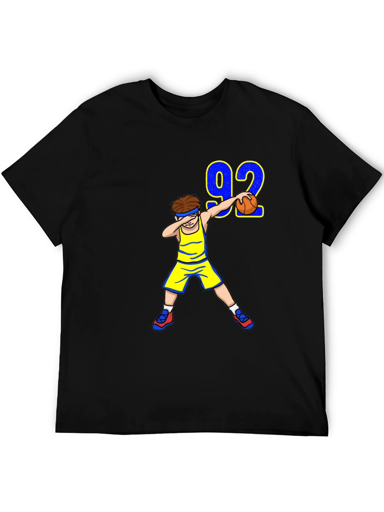 Black Dabbing Basketball Player Tee view 5