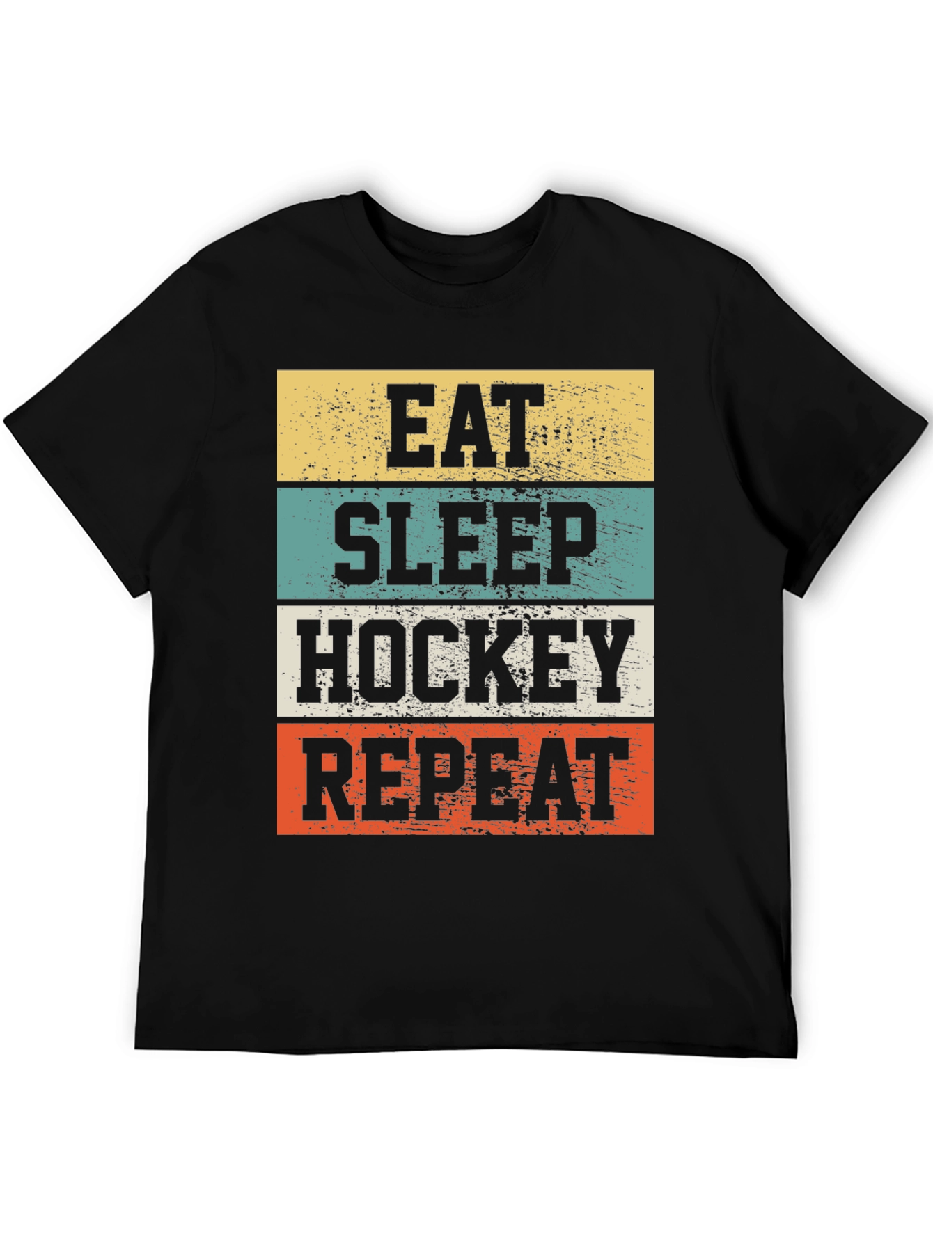 Black Eat Sleep Hockey Repeat Graphic T-Shirt view 5