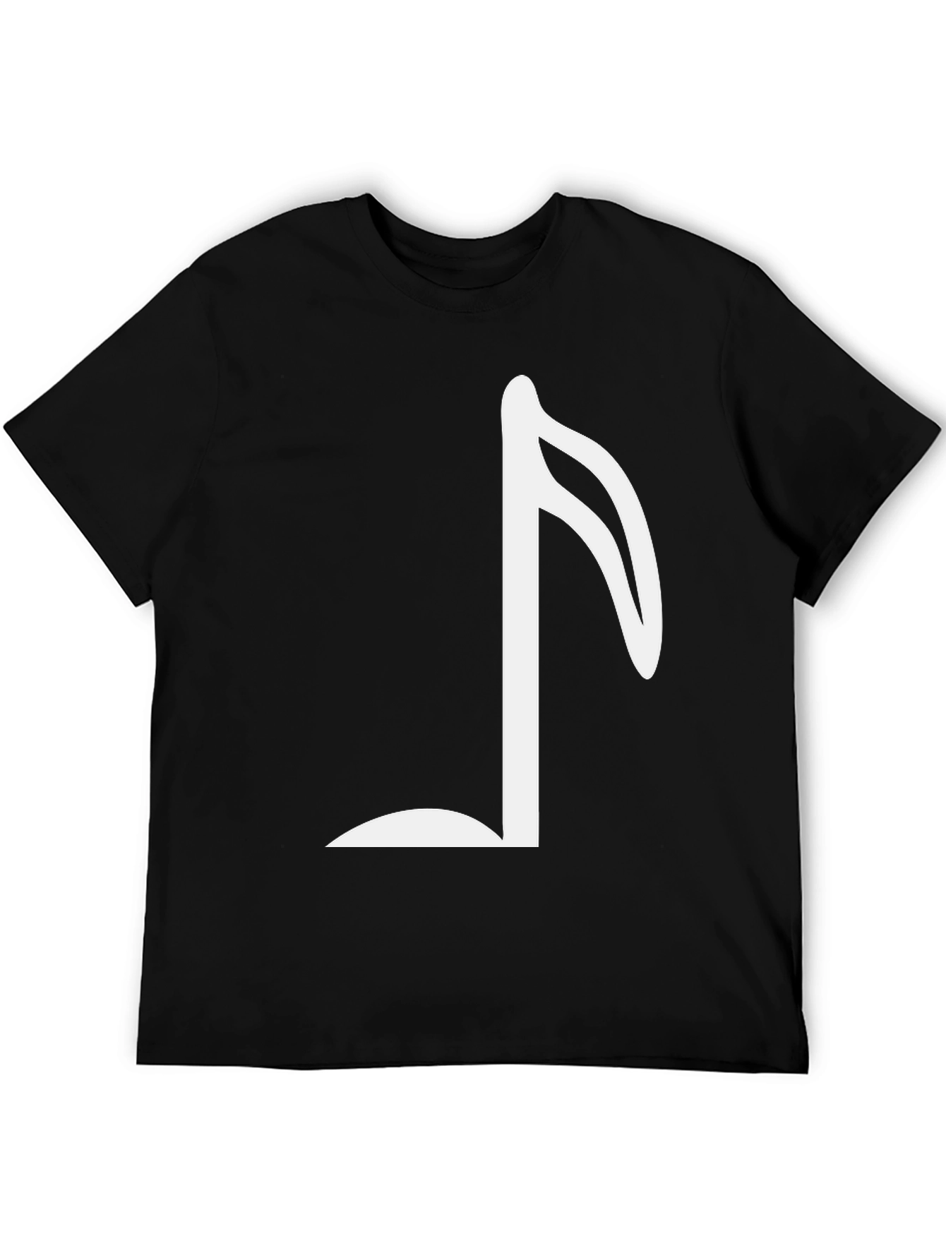 Black Musical Note Graphic Tee - Classic Black T-Shirt view 5