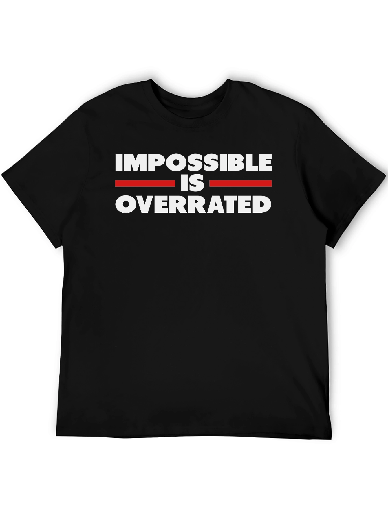 Black Impossible is Overrated Black Graphic Tee view 5