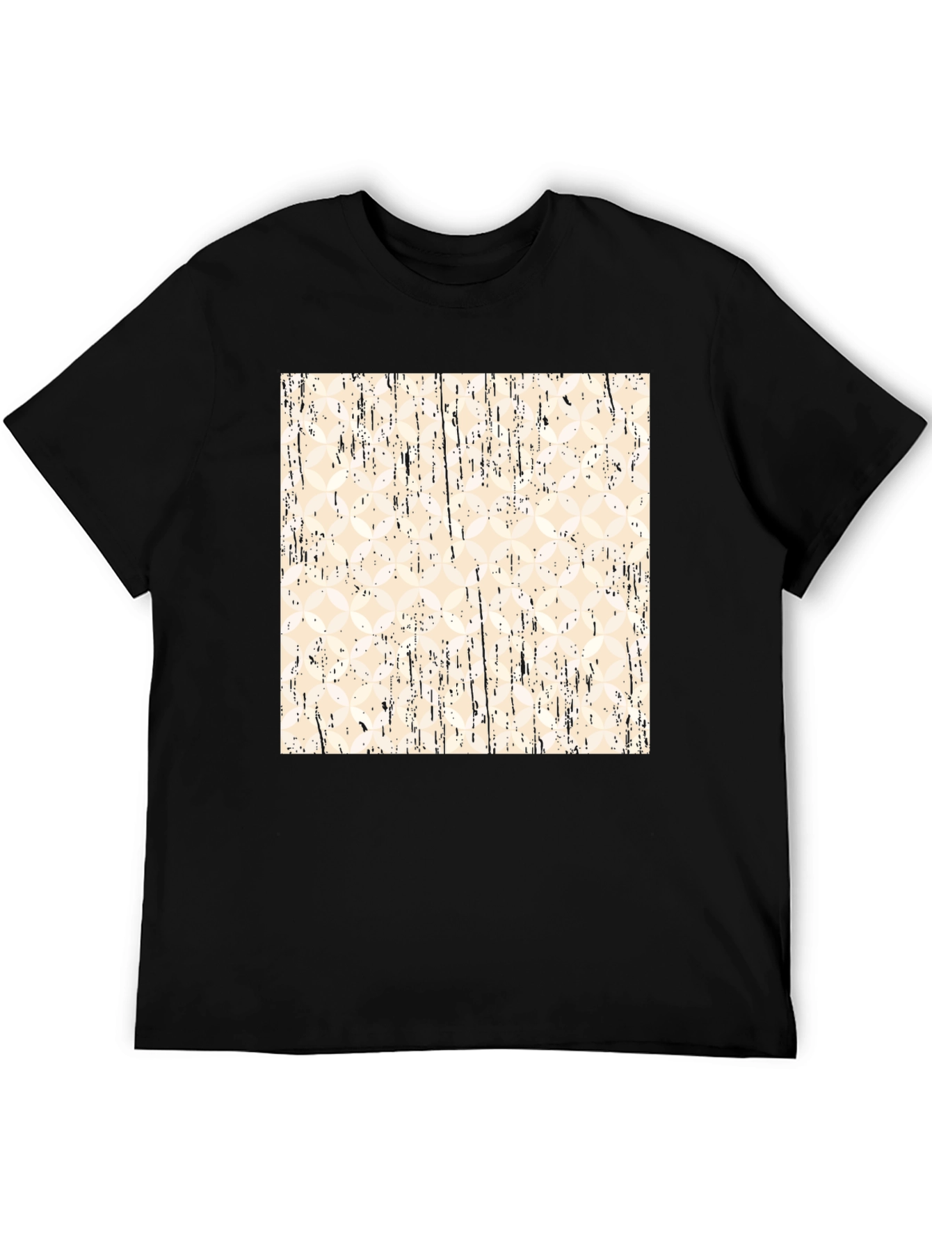 Black Modern Pattern Black T-Shirt view 5