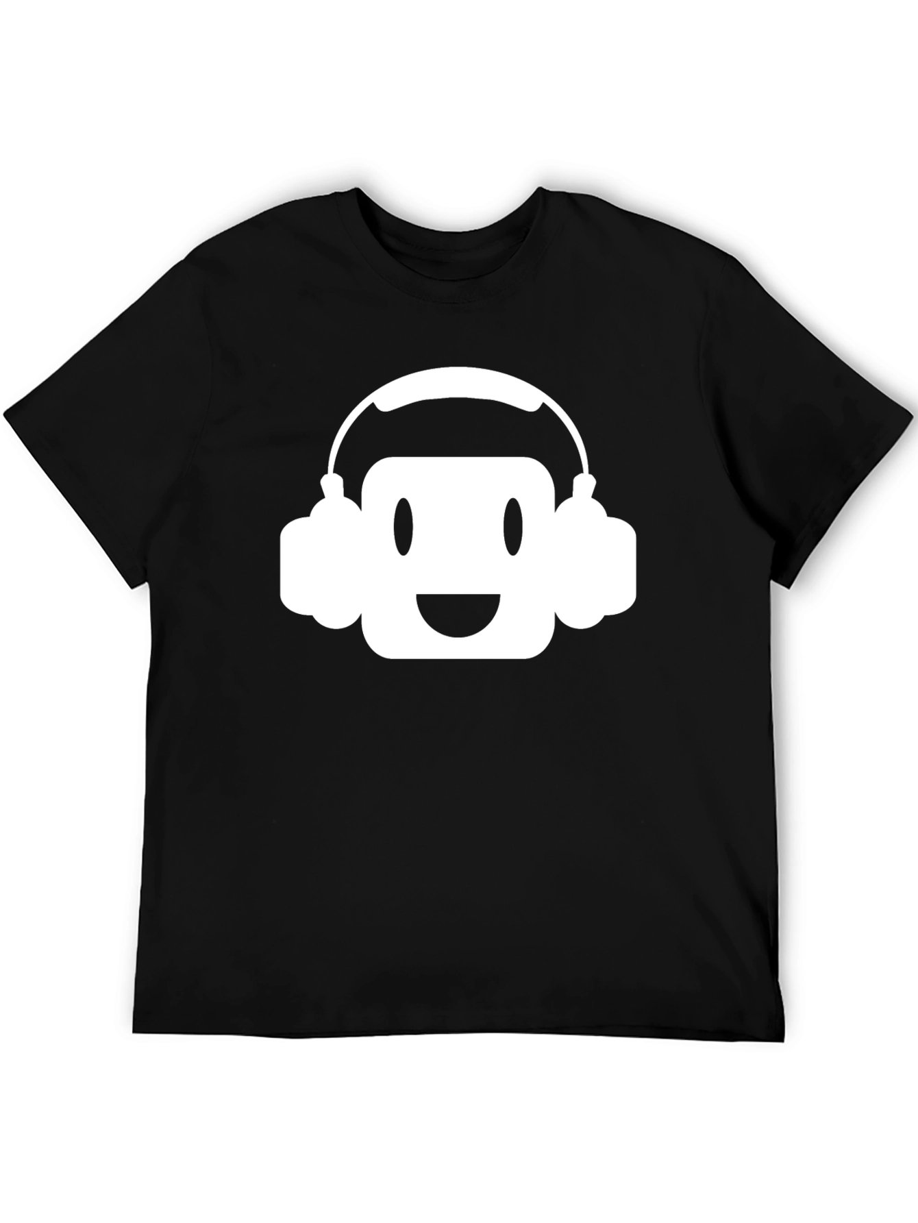 Black DJ Emoji Graphic Tee - Black Cotton T-Shirt view 5