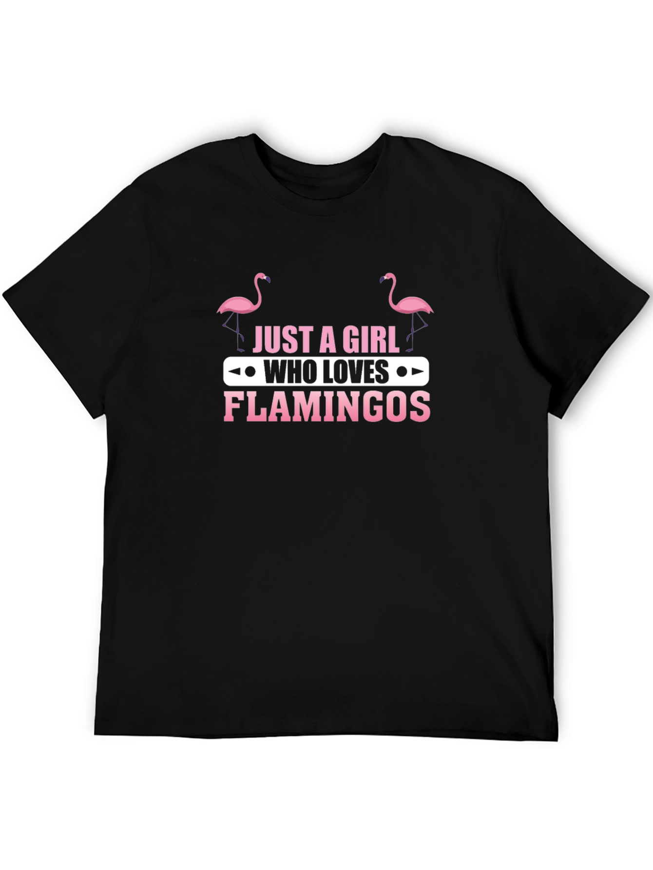 Black Flamingo Lover Tee - Just A Girl Who Loves Flamingos view 5