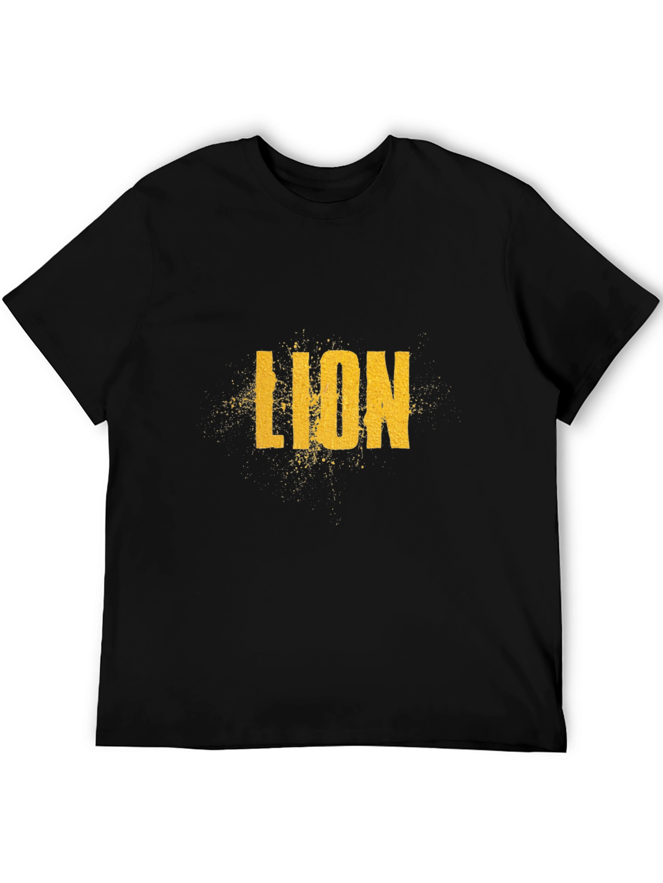 Black Lion Graphic Print Black T-Shirt view 5