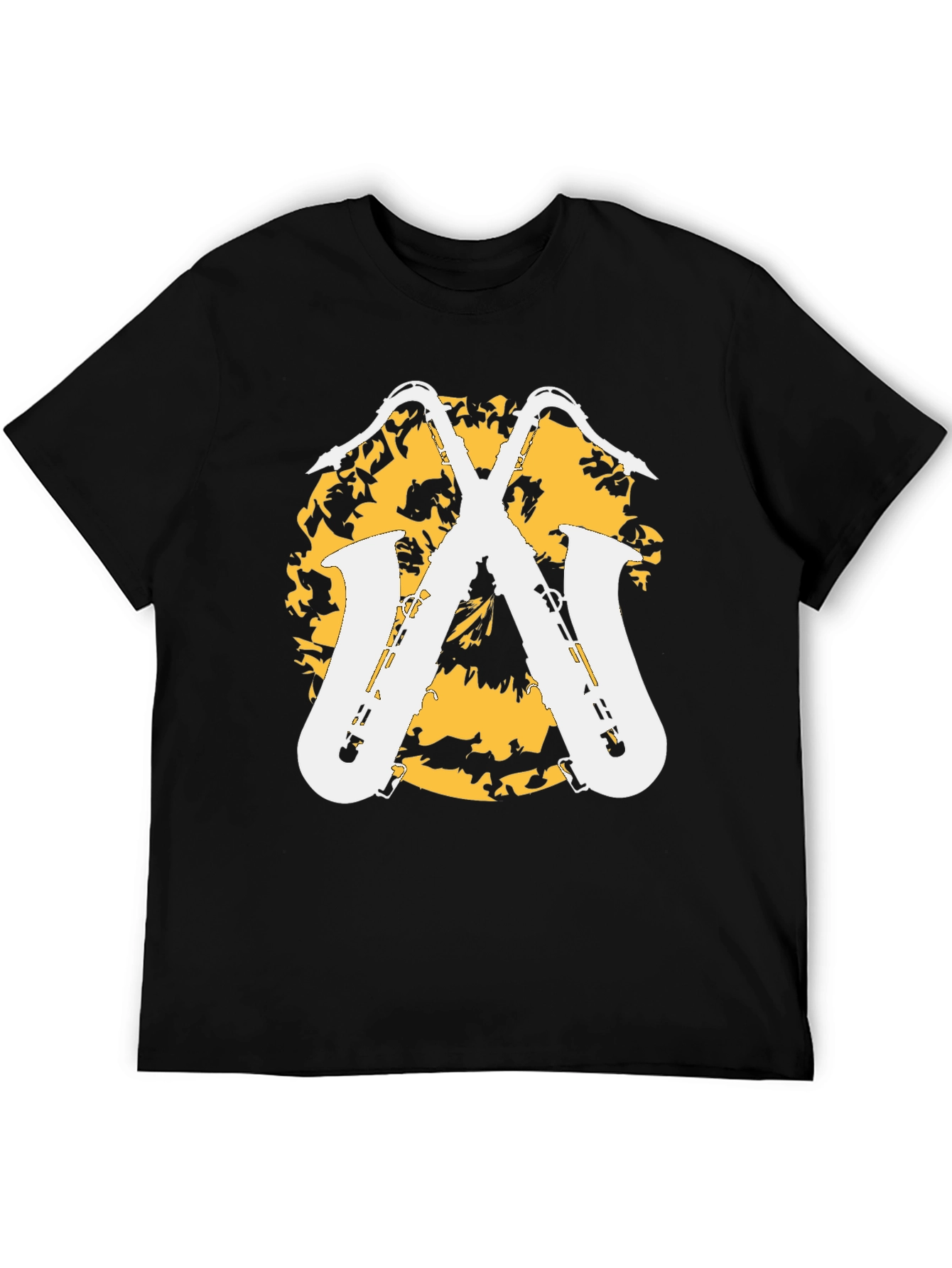Black Saxophone Graphic Tee - Stylish Music Lover's Shirt view 5
