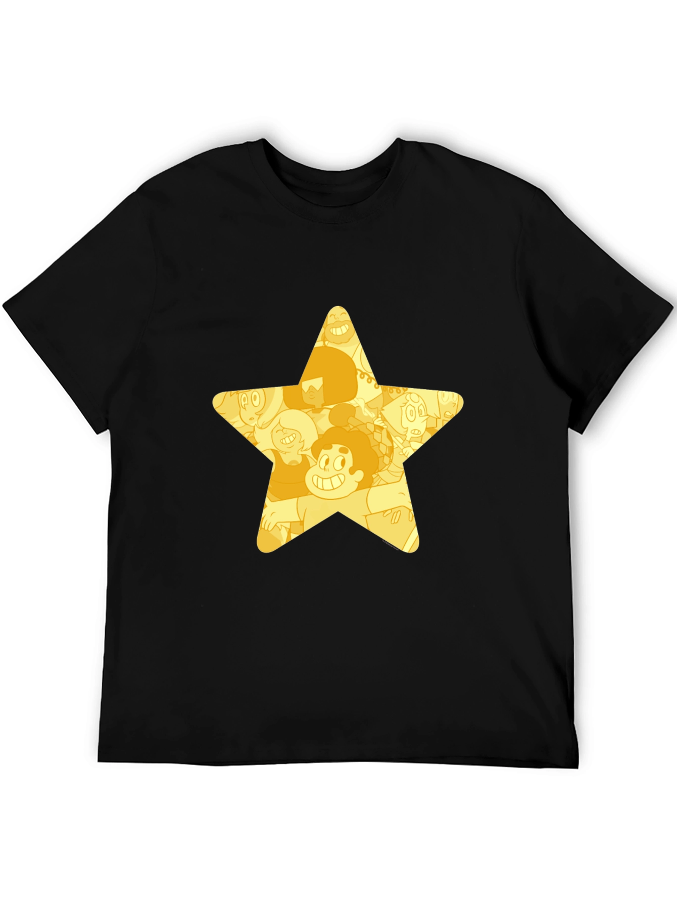 Black Star Cartoon Character Black T-Shirt view 5