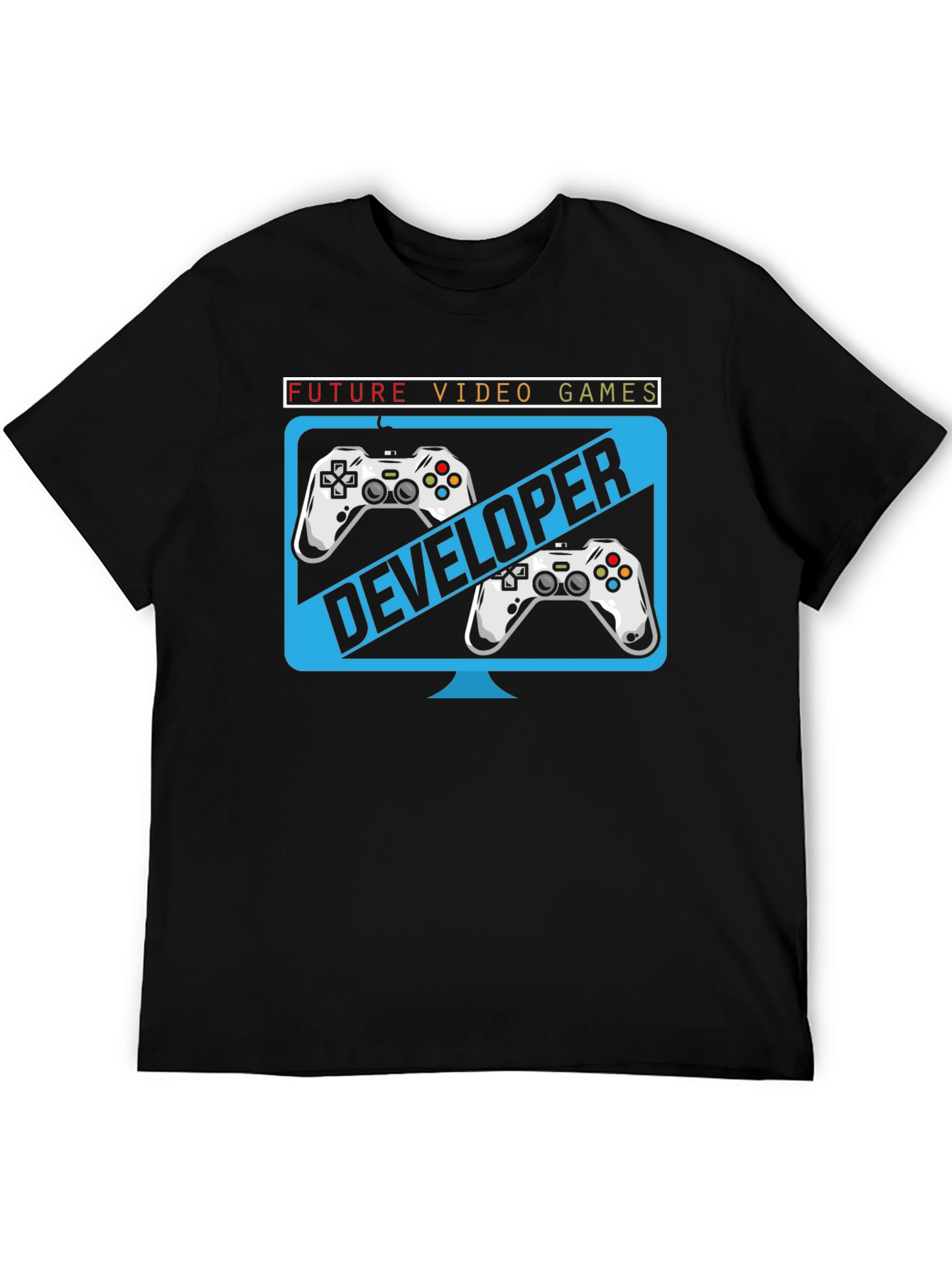 Black Future Video Game Developer T-Shirt view 5