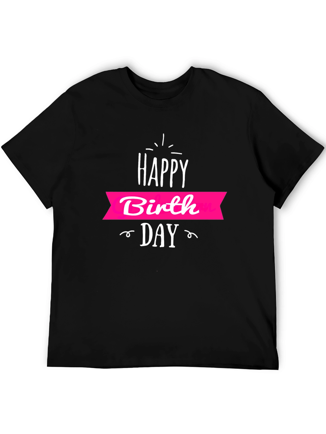 Black Happy Birthday Graphic Print T-Shirt view 5