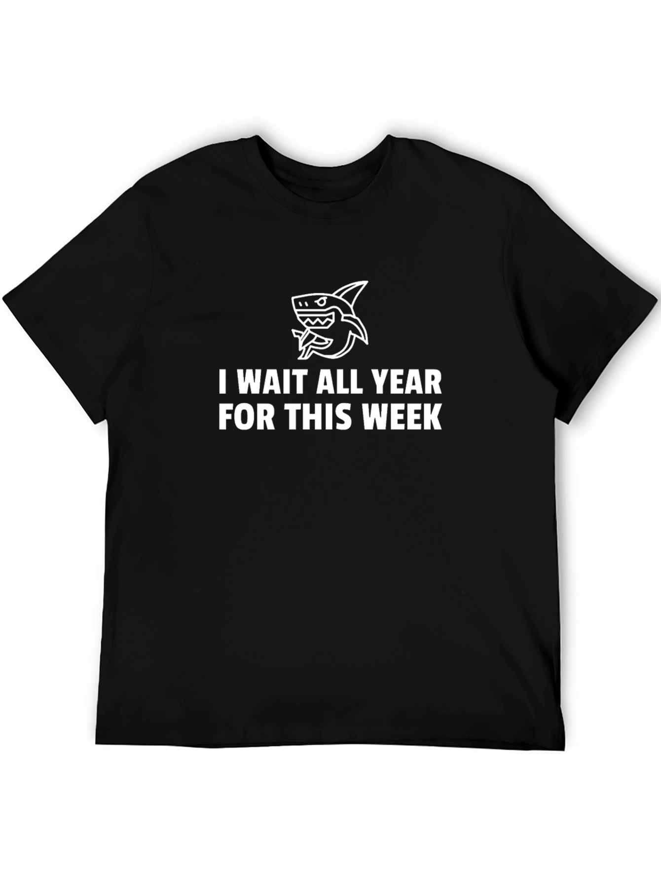 Black Shark Week T-Shirt - I Wait All Year Funny Tee view 5