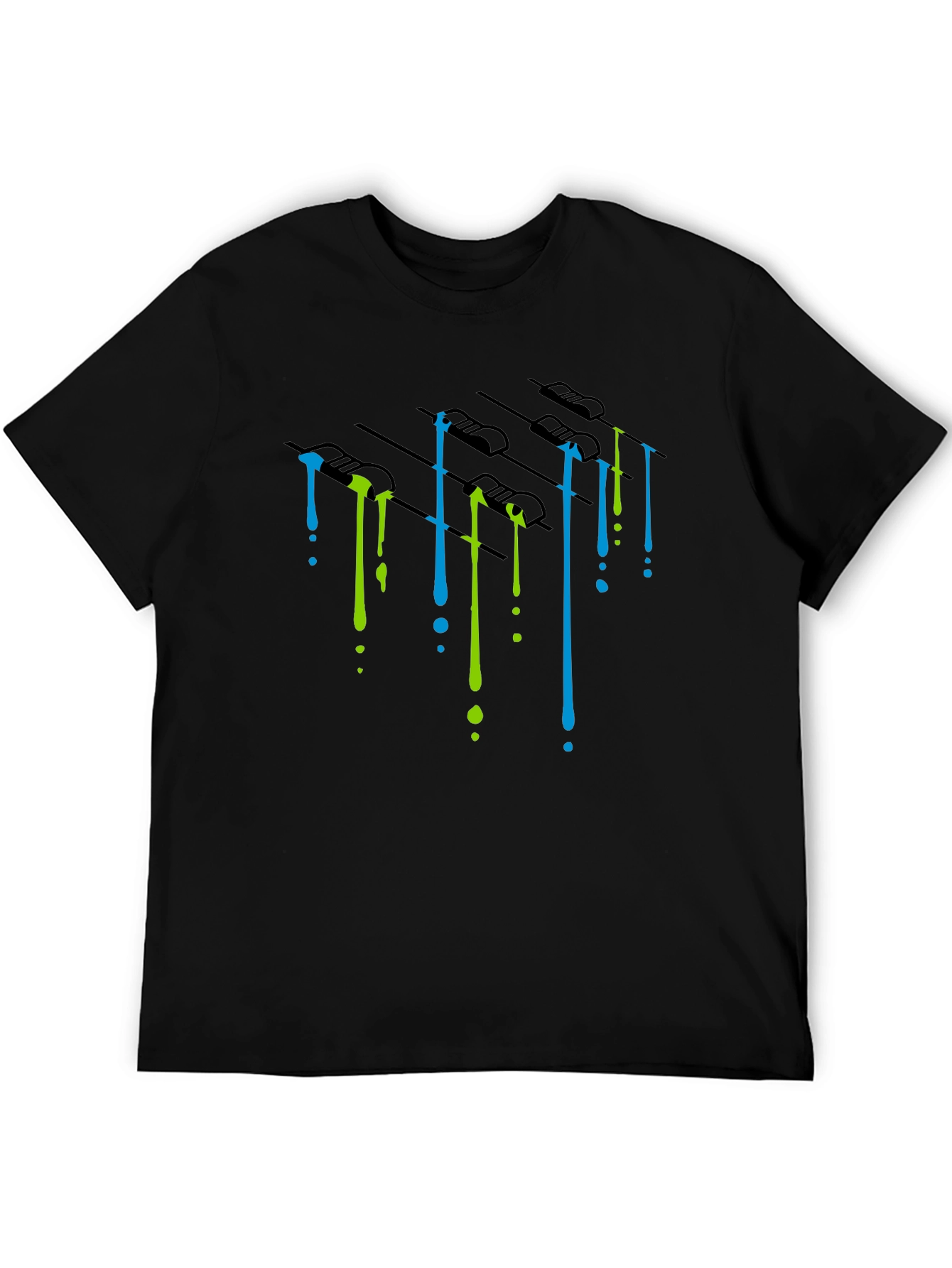 Black Dripping Paint Mixer Graphic Tee - Black view 5
