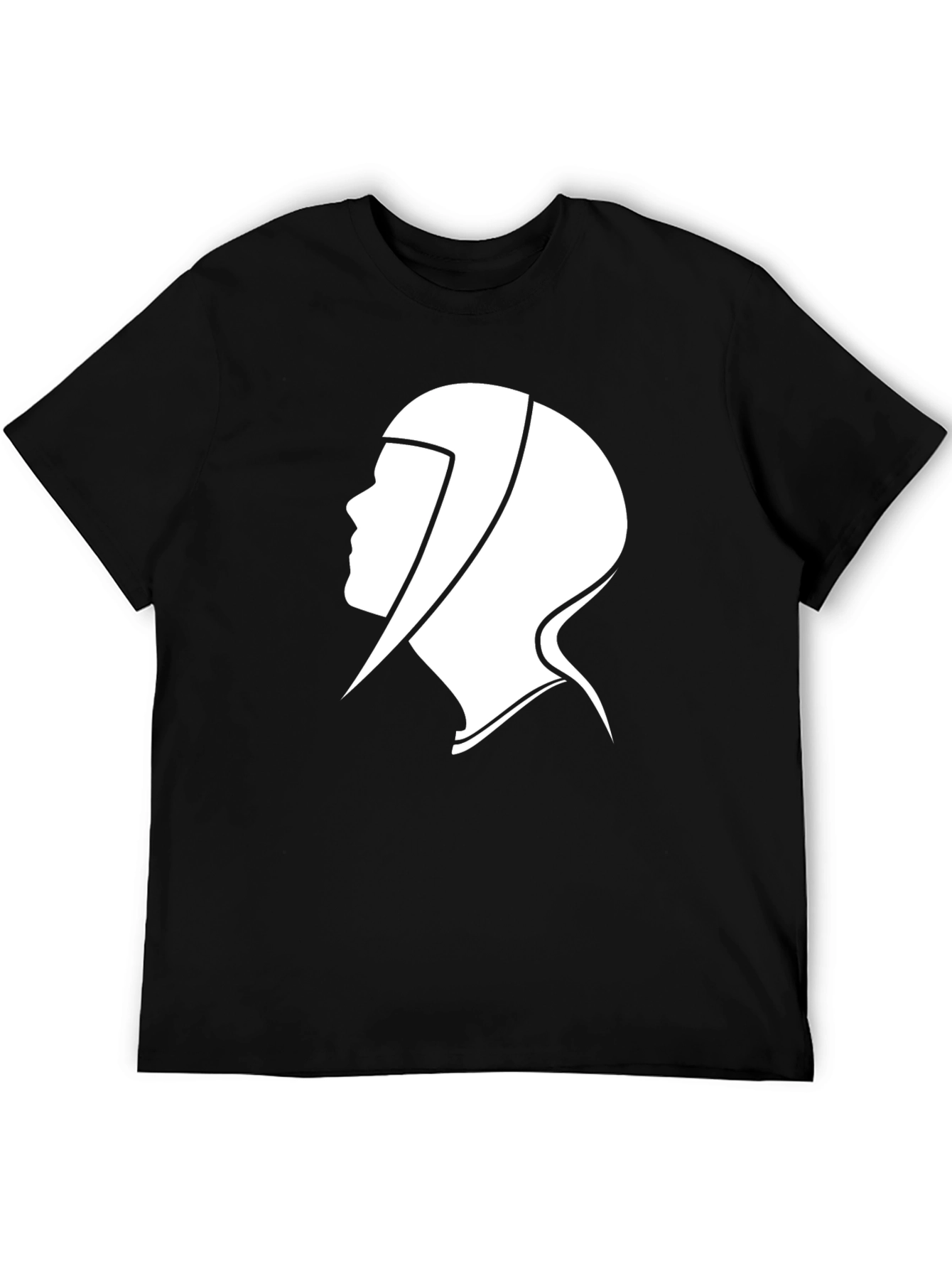 Black Sci-Fi Profile Graphic Tee - Black Cotton Blend view 5